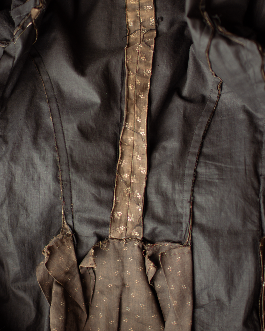 c. 1880s Brown Calico Dress