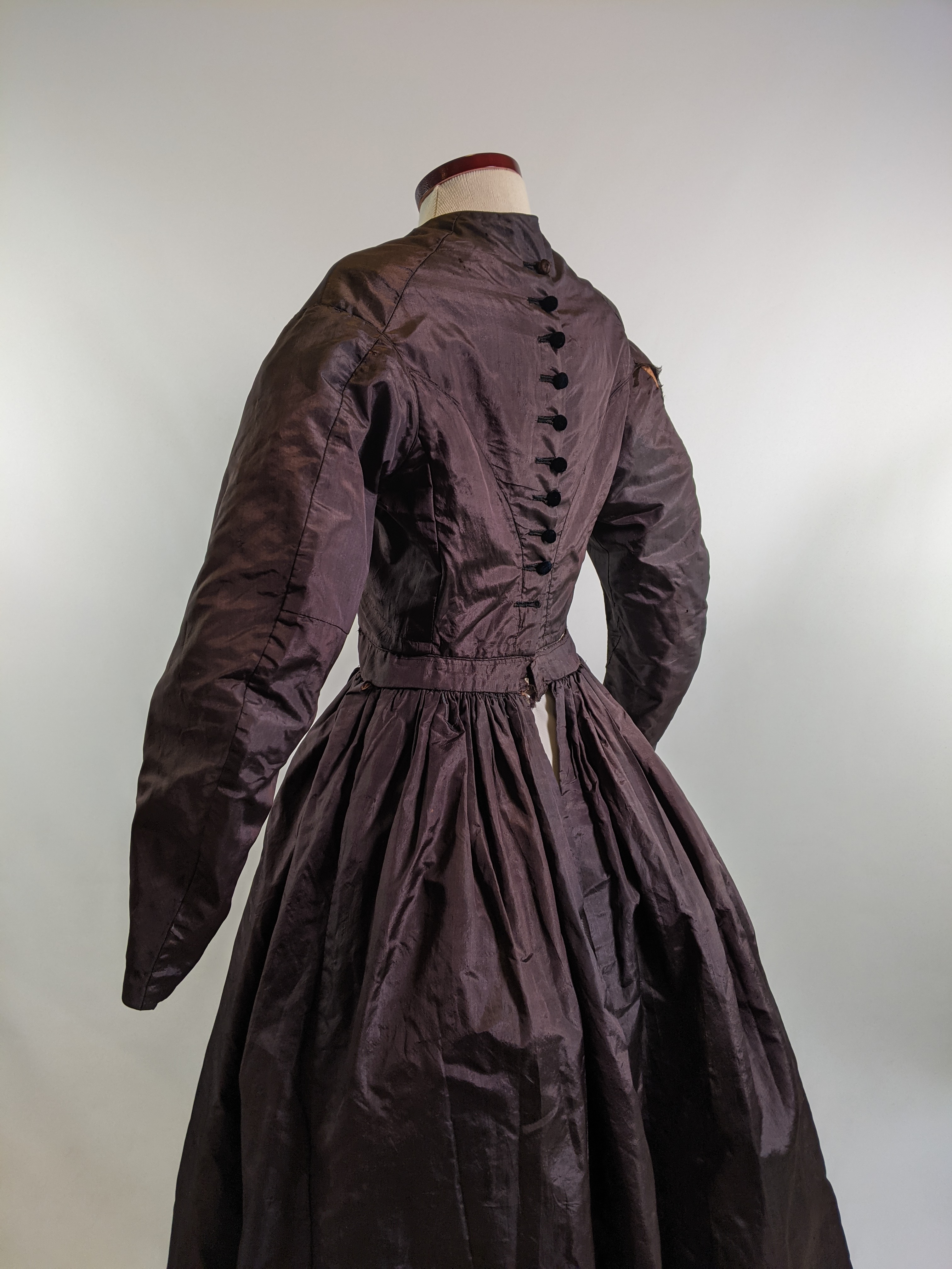 1860s Purple Silk Dress