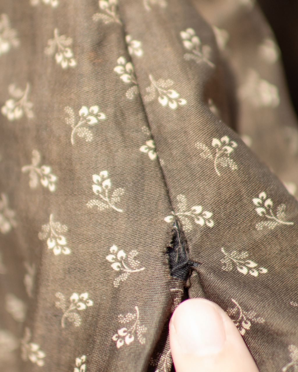 c. 1880s Brown Calico Dress