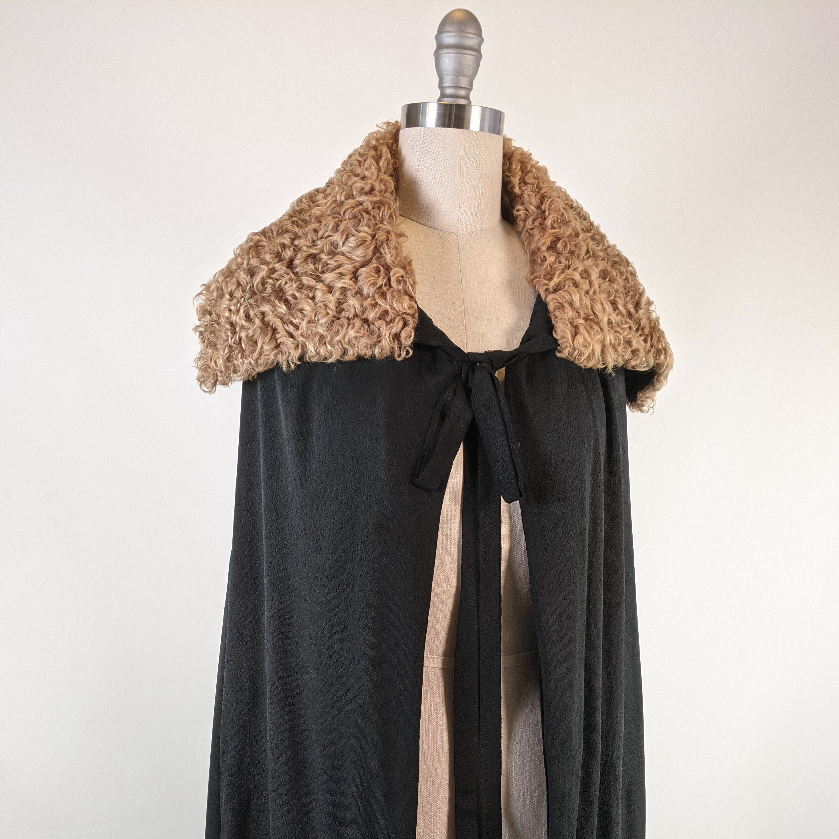 1920s Black Silk Cape