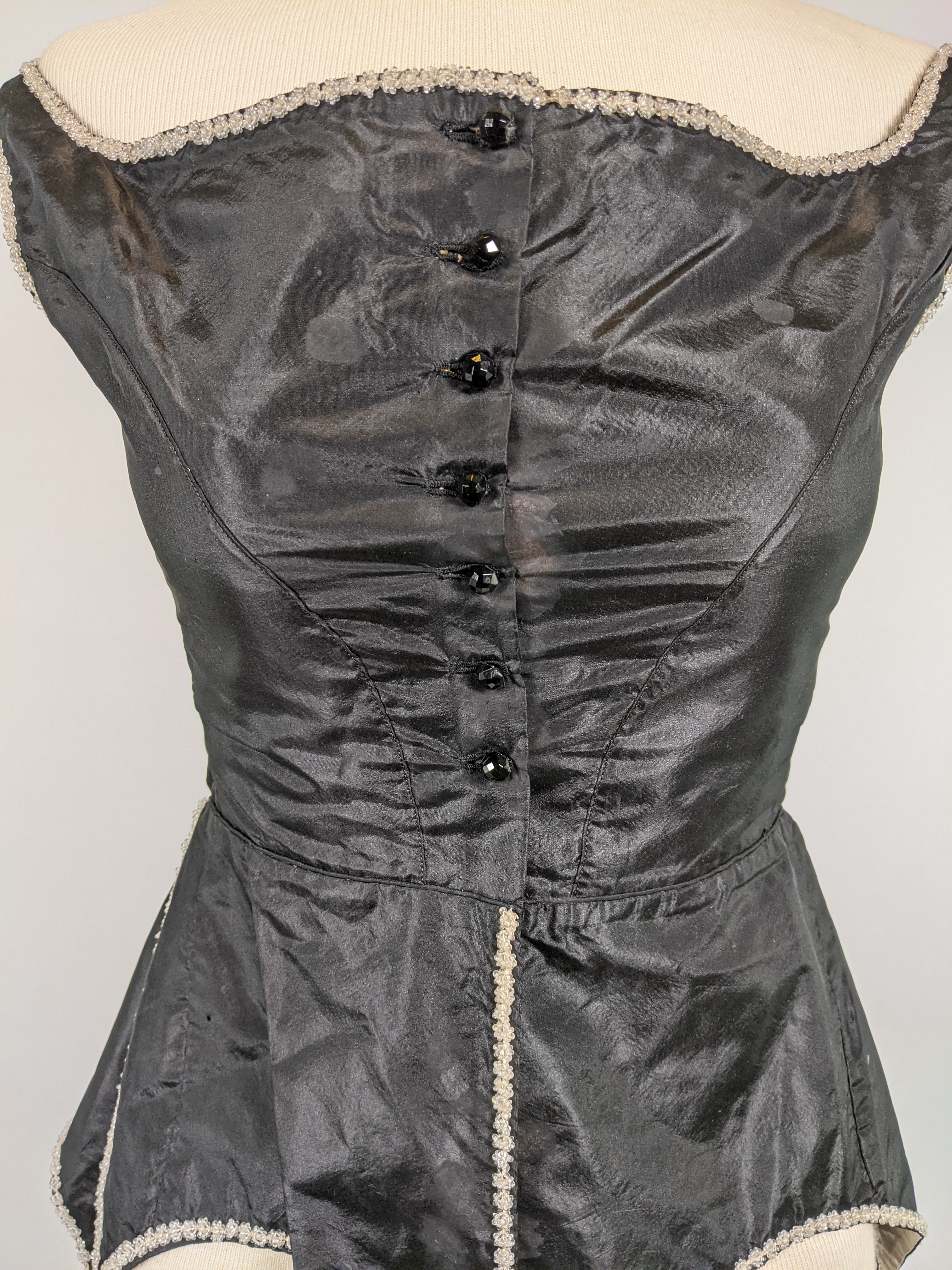 1860s Swiss Waist or Corsage | Button Closures