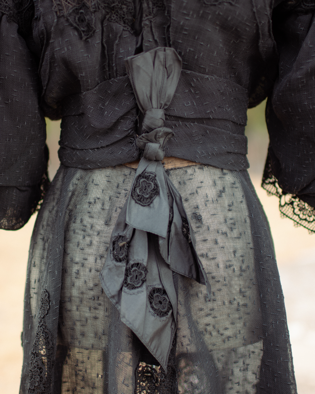 Early 1900s Black Lace Dress Set