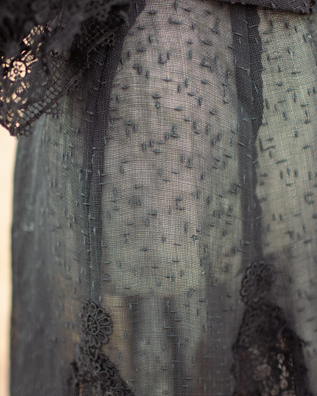 Early 1900s Black Lace Dress Set