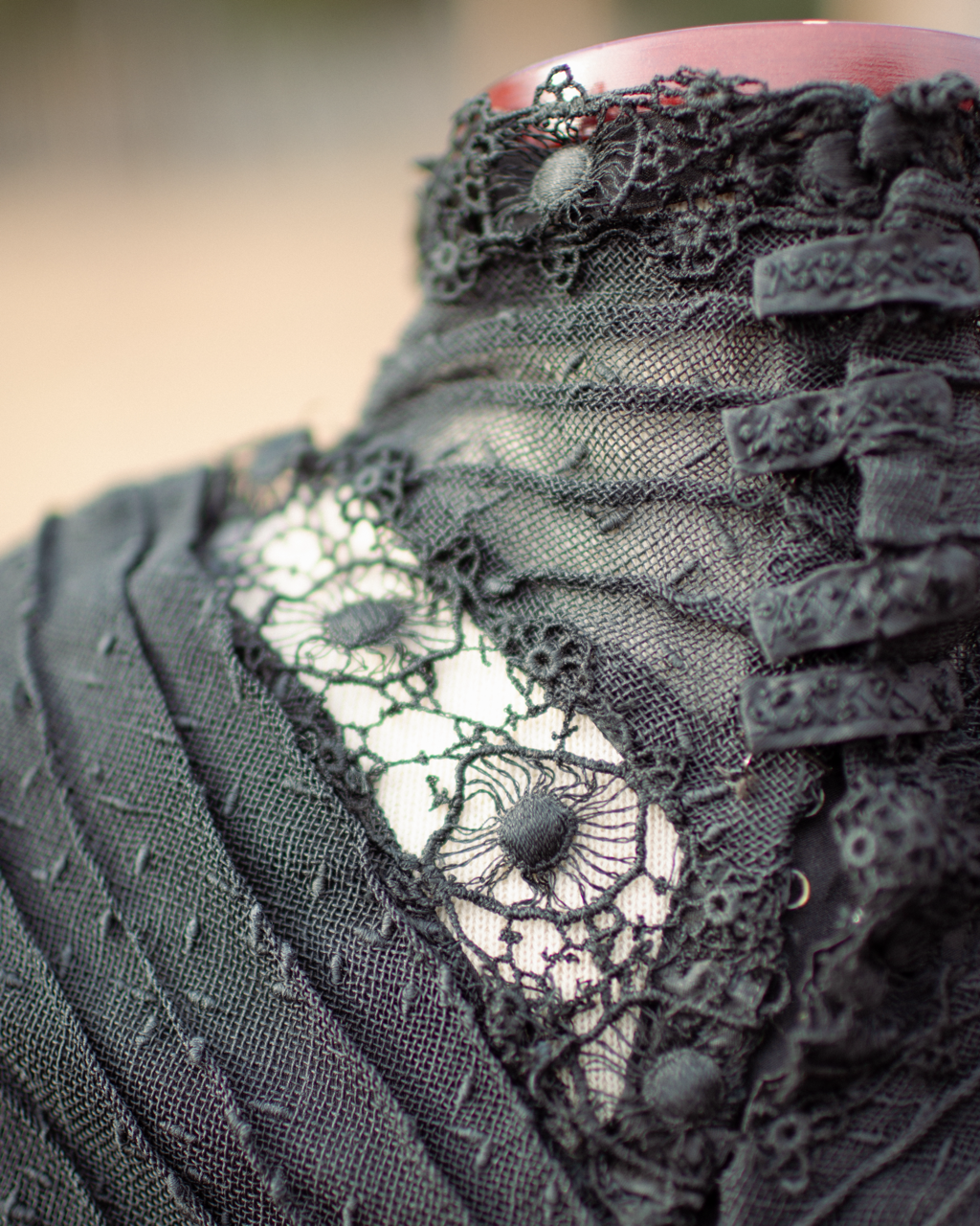 Early 1900s Black Lace Dress Set