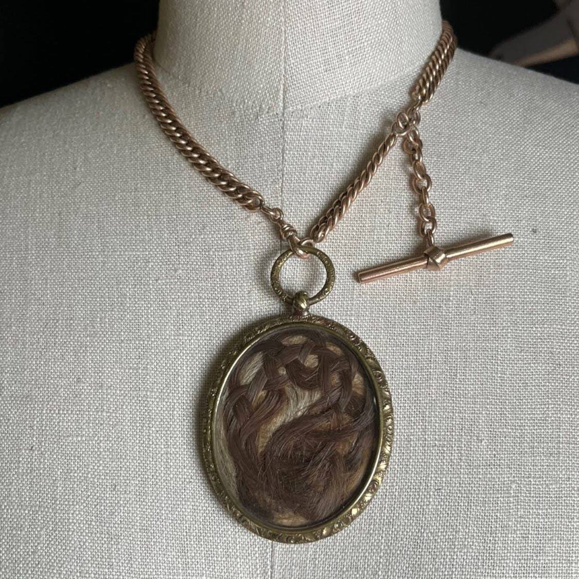 c. 1820s-1840s Large Pinchbeck Hair Pendant
