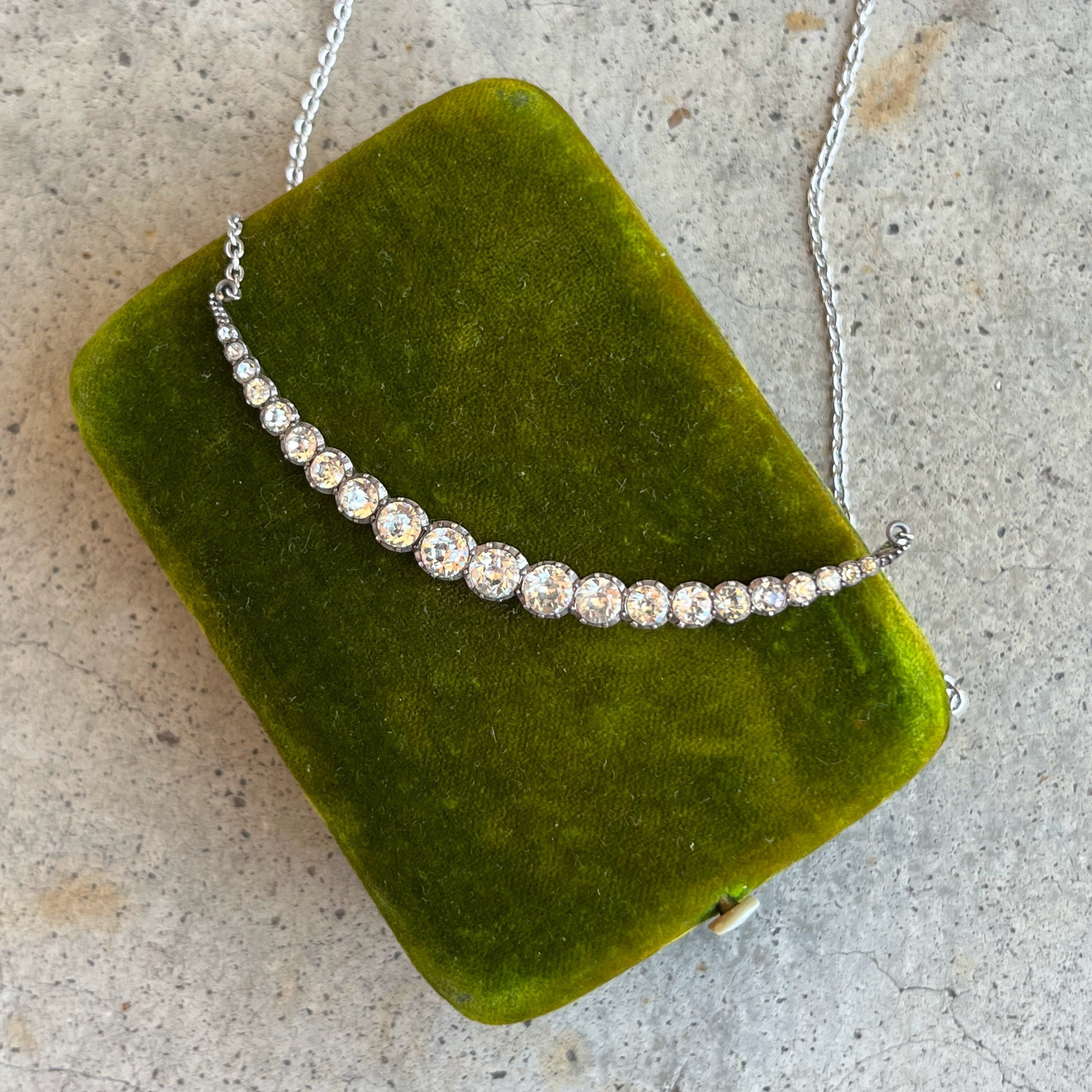 c. 1900s Silver Crescent Moon Conversion Necklace