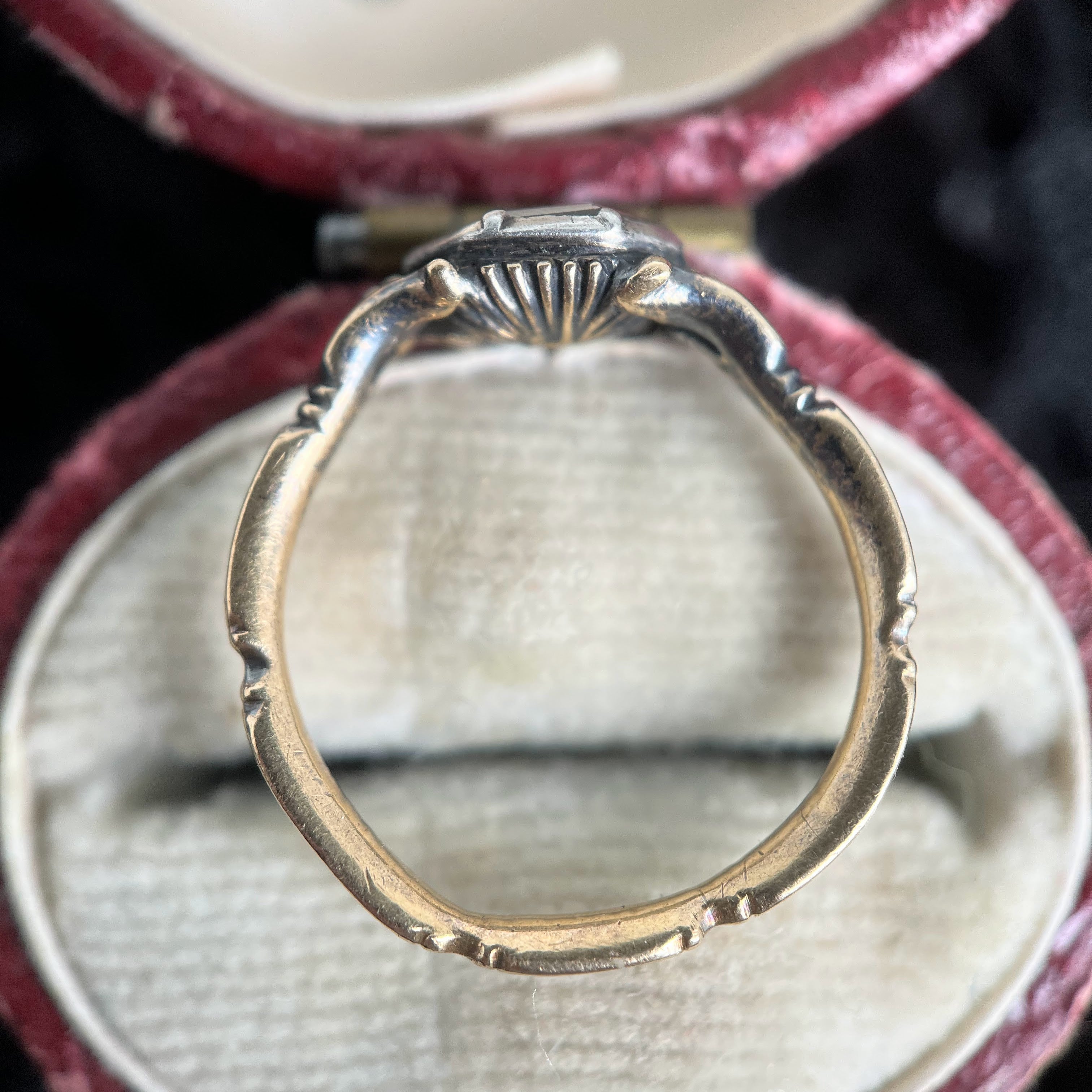 Dated 1729 Mourning Ring | 18k Gold, Enamel, Rock Crystal