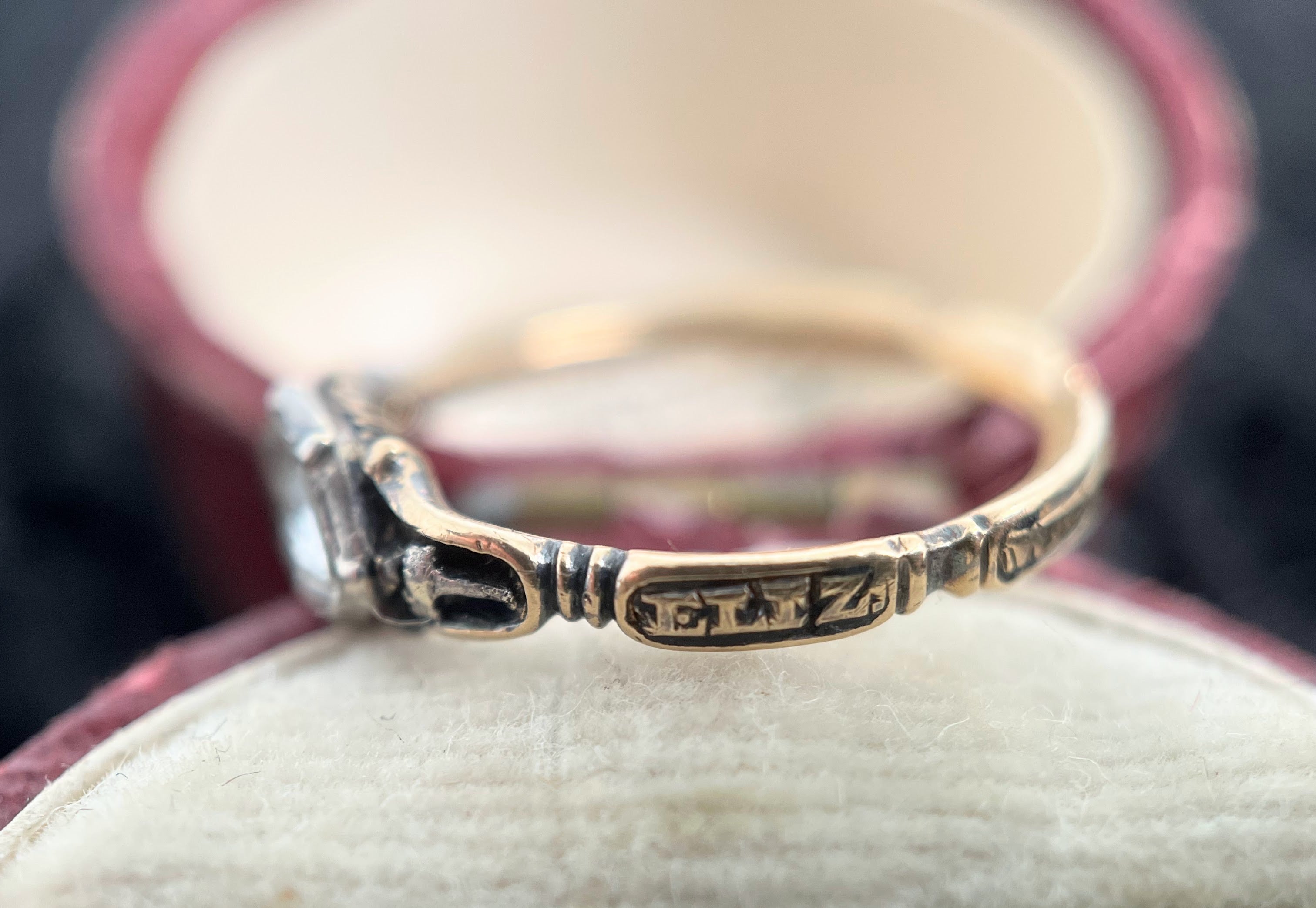 Dated 1729 Mourning Ring | 18k Gold, Enamel, Rock Crystal