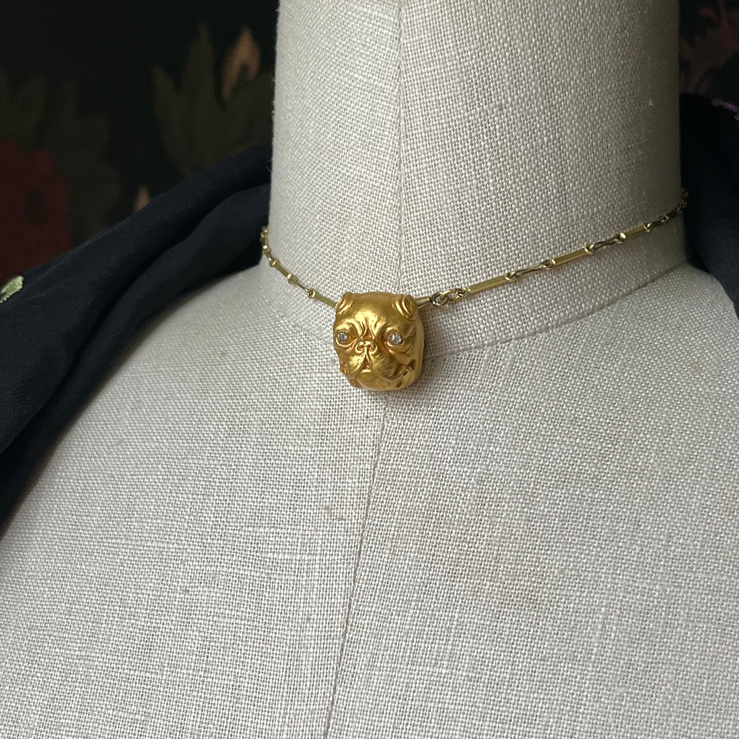 Early 20th c. Gold Filled Bulldog Brooch