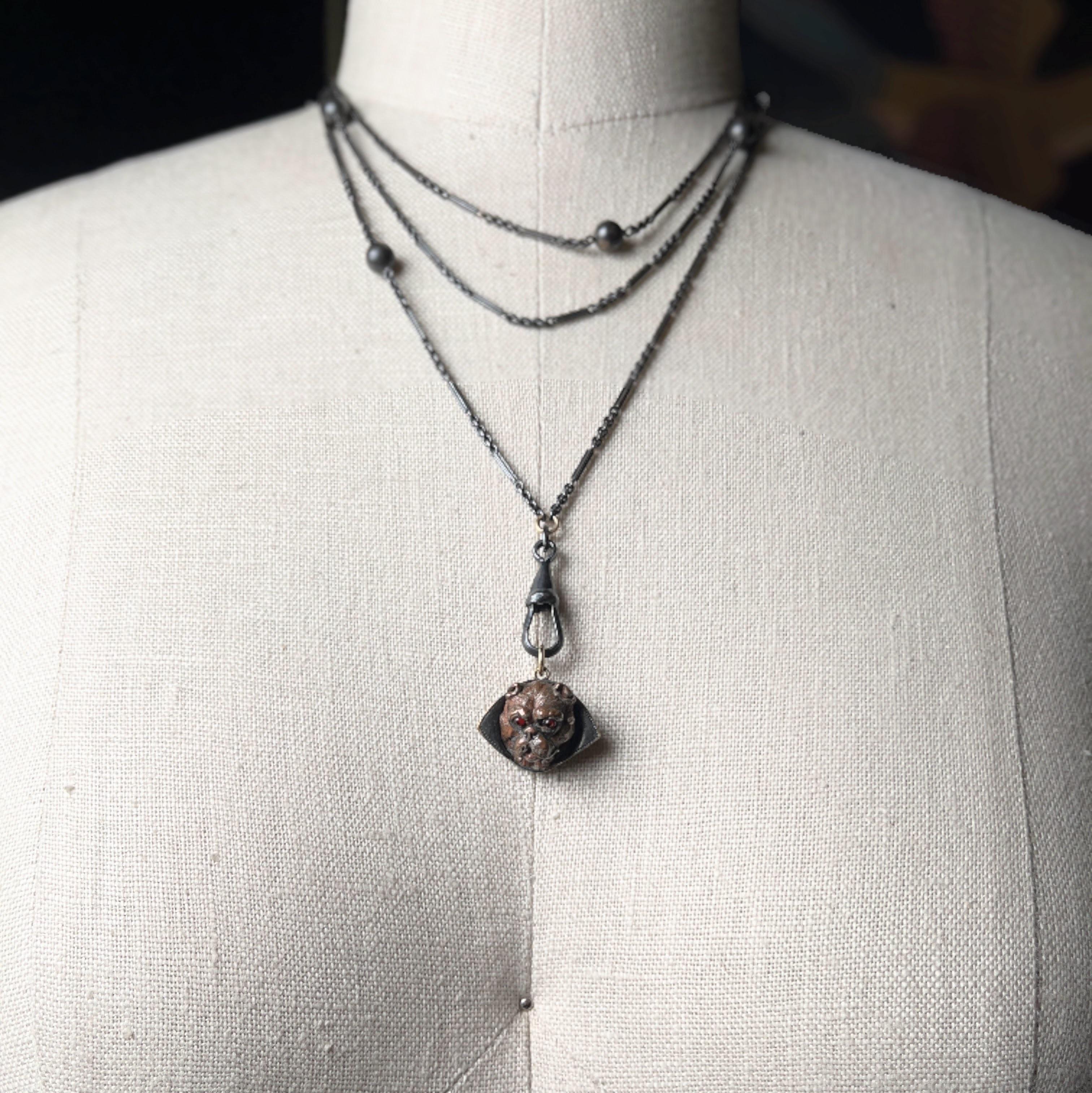Antique "Vampire" Dog Pendant | Victorian Edwardian Jewelry
