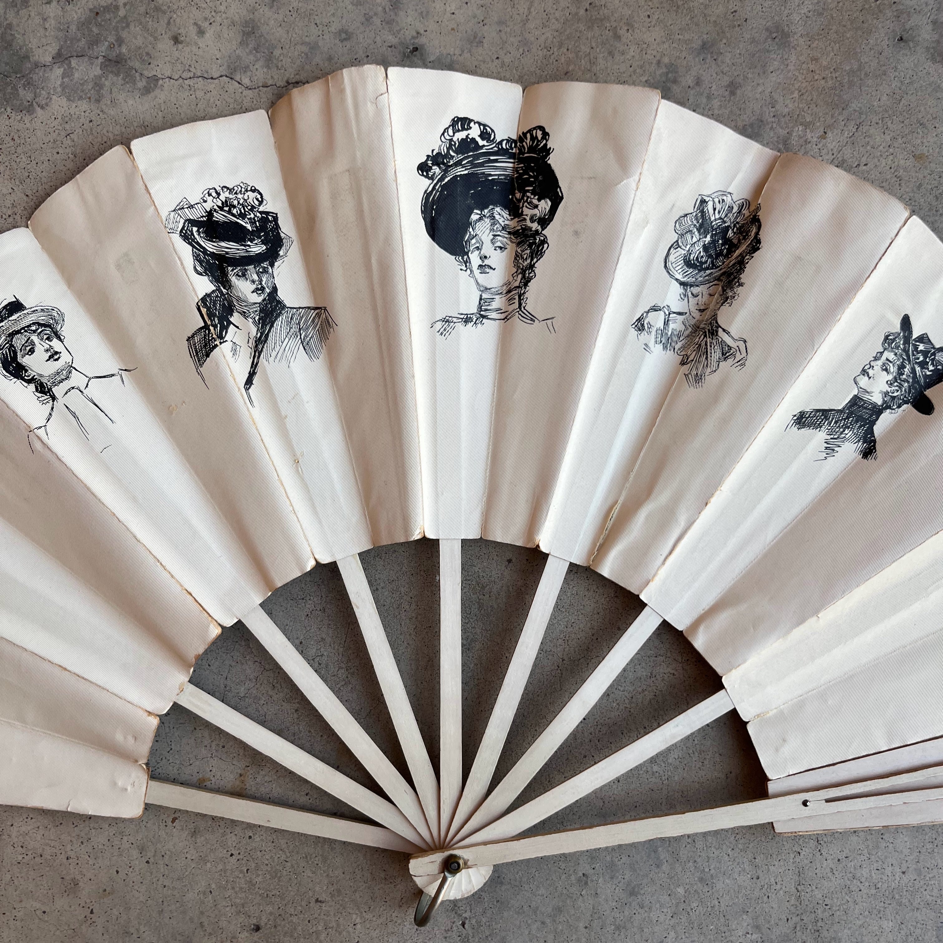 c. 1890s-1900s "Gibson Girl" Fan | Original Artwork