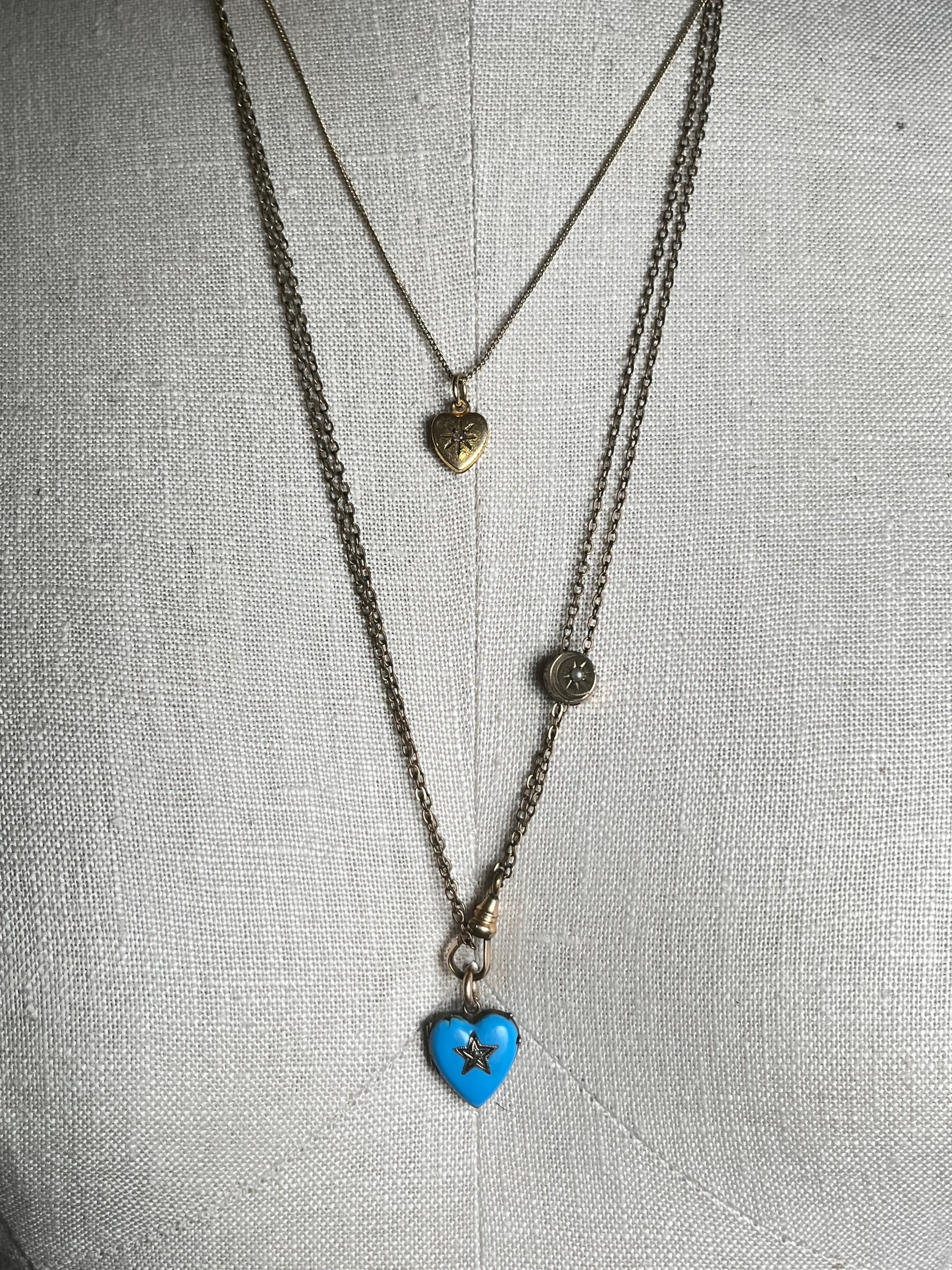 c. 1870s-1880s Blue Enamel Heart Locket