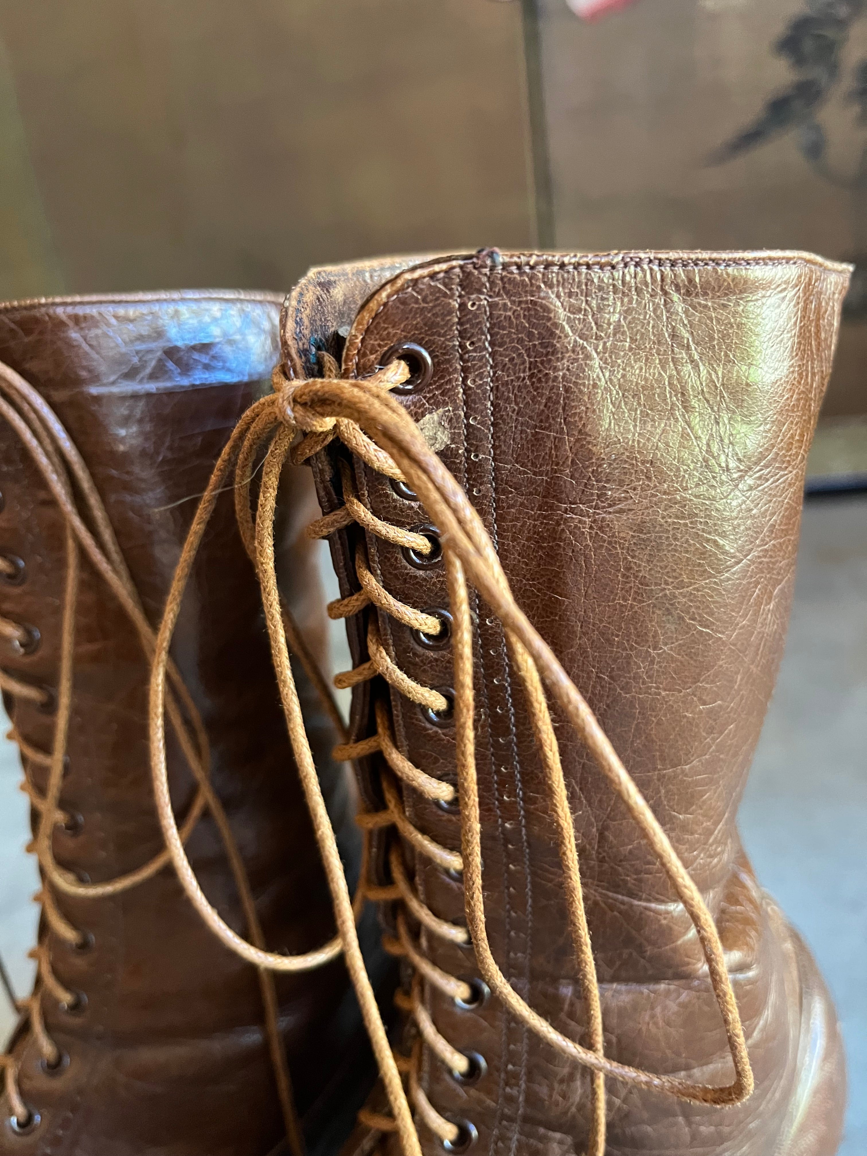 c. 1910s Brown Boots | Approx Sz 8.5-9