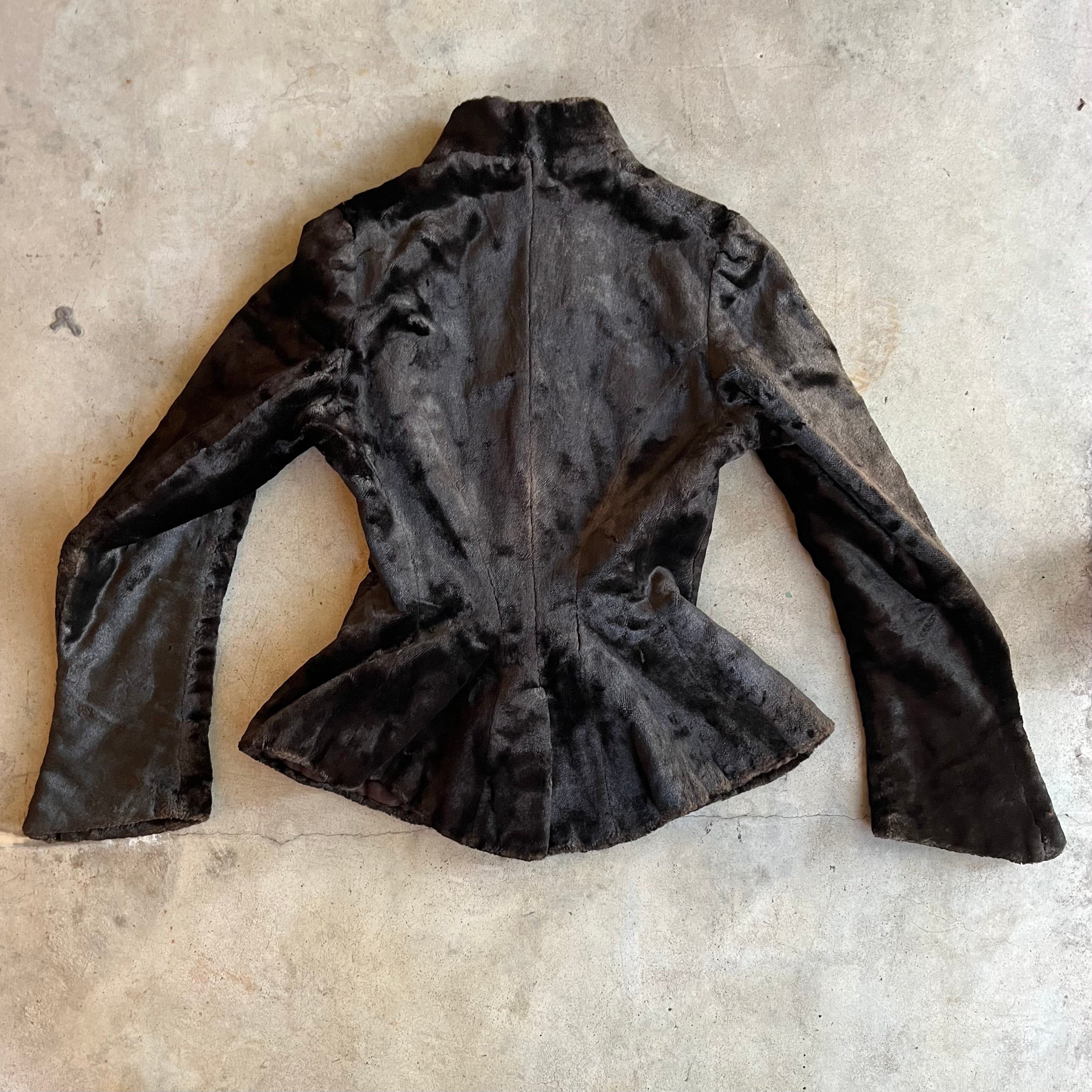 c. 1890s Faux Seal Plush Jacket