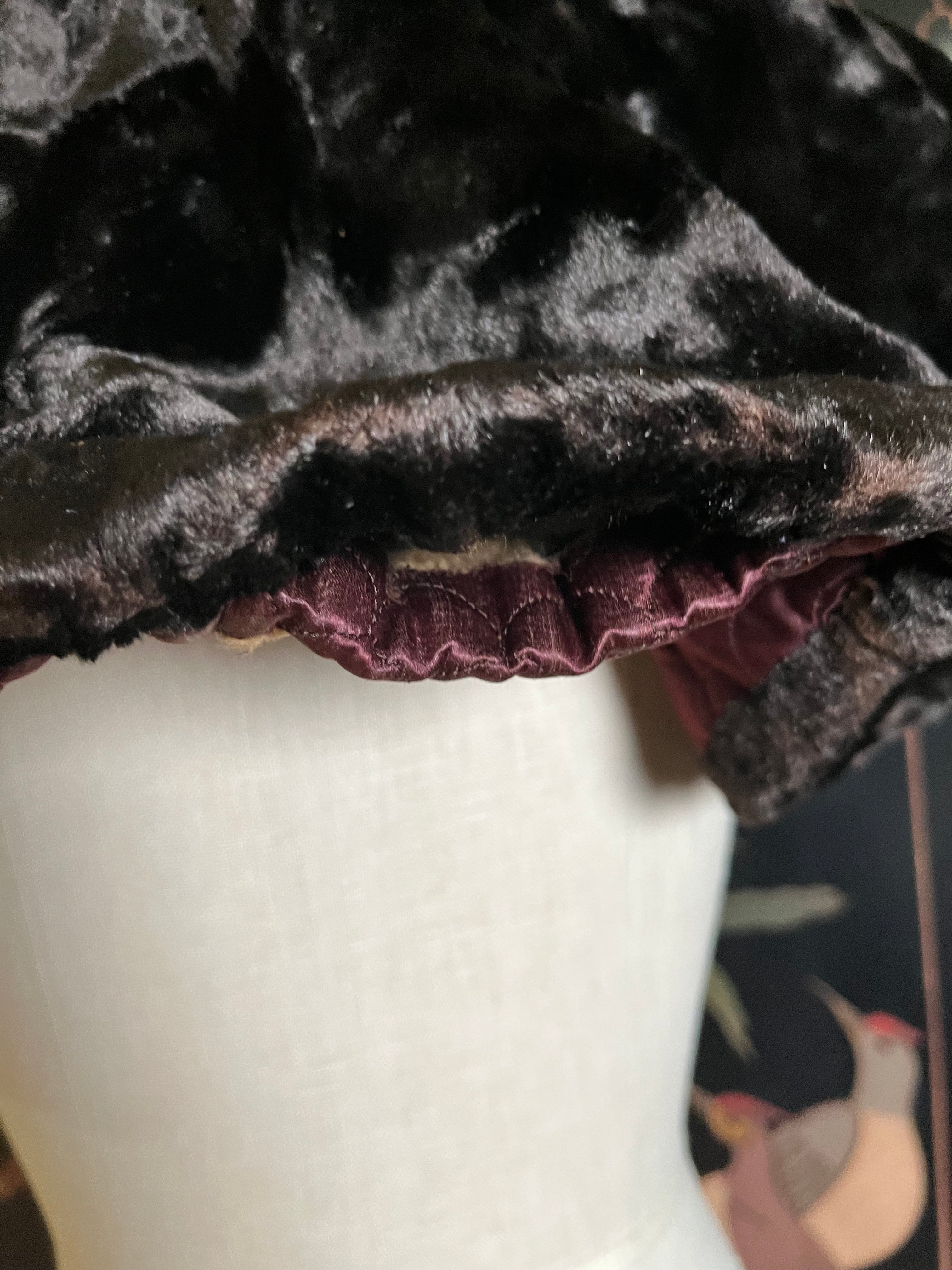 c. 1890s Faux Seal Plush Capelet