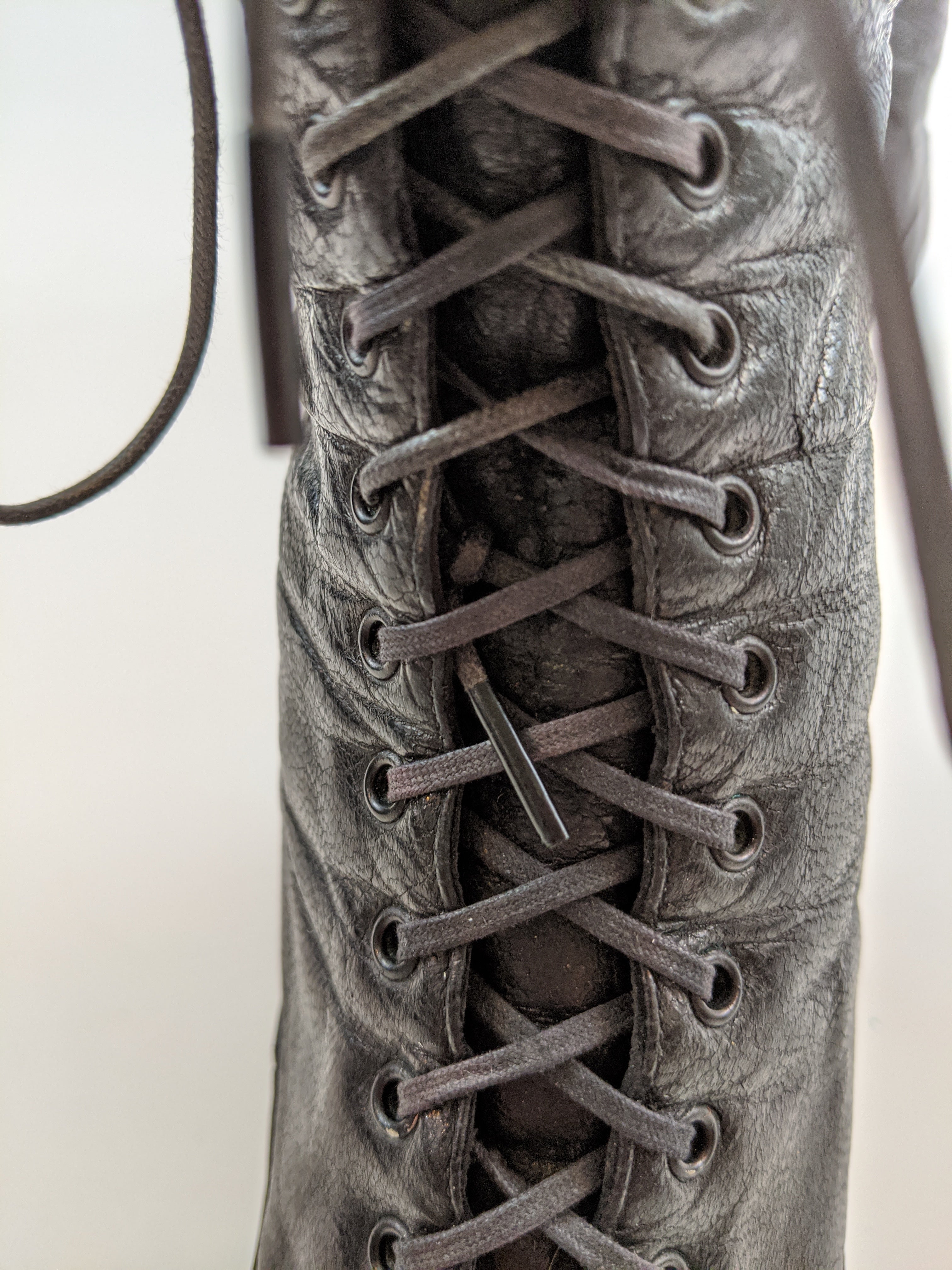 1910s-1920s Black Lace Up Boots | Approx Sz 6-6.5