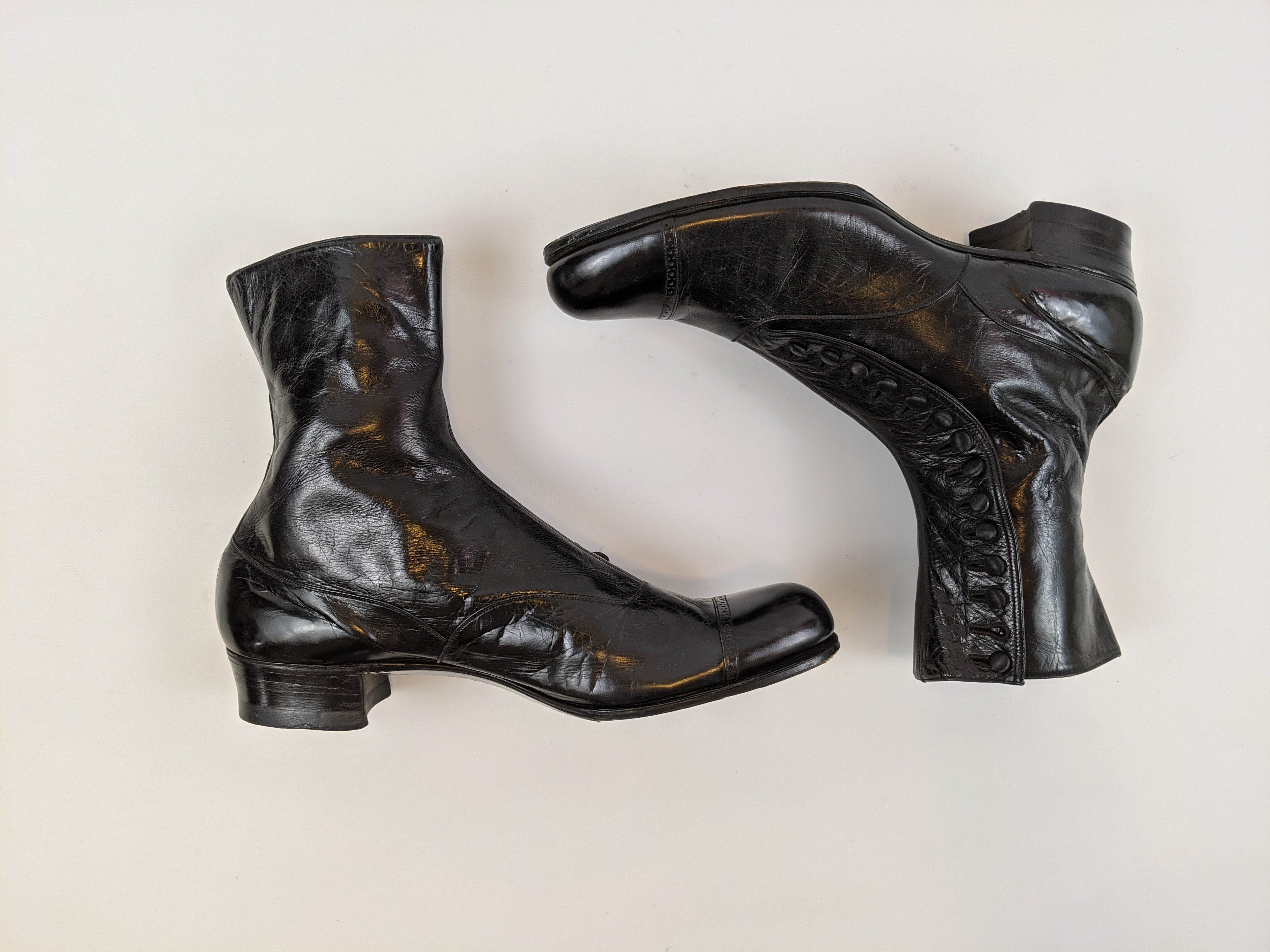RESERVED — 1910s Black Side Button Boots | Approx Sz 8.5-9