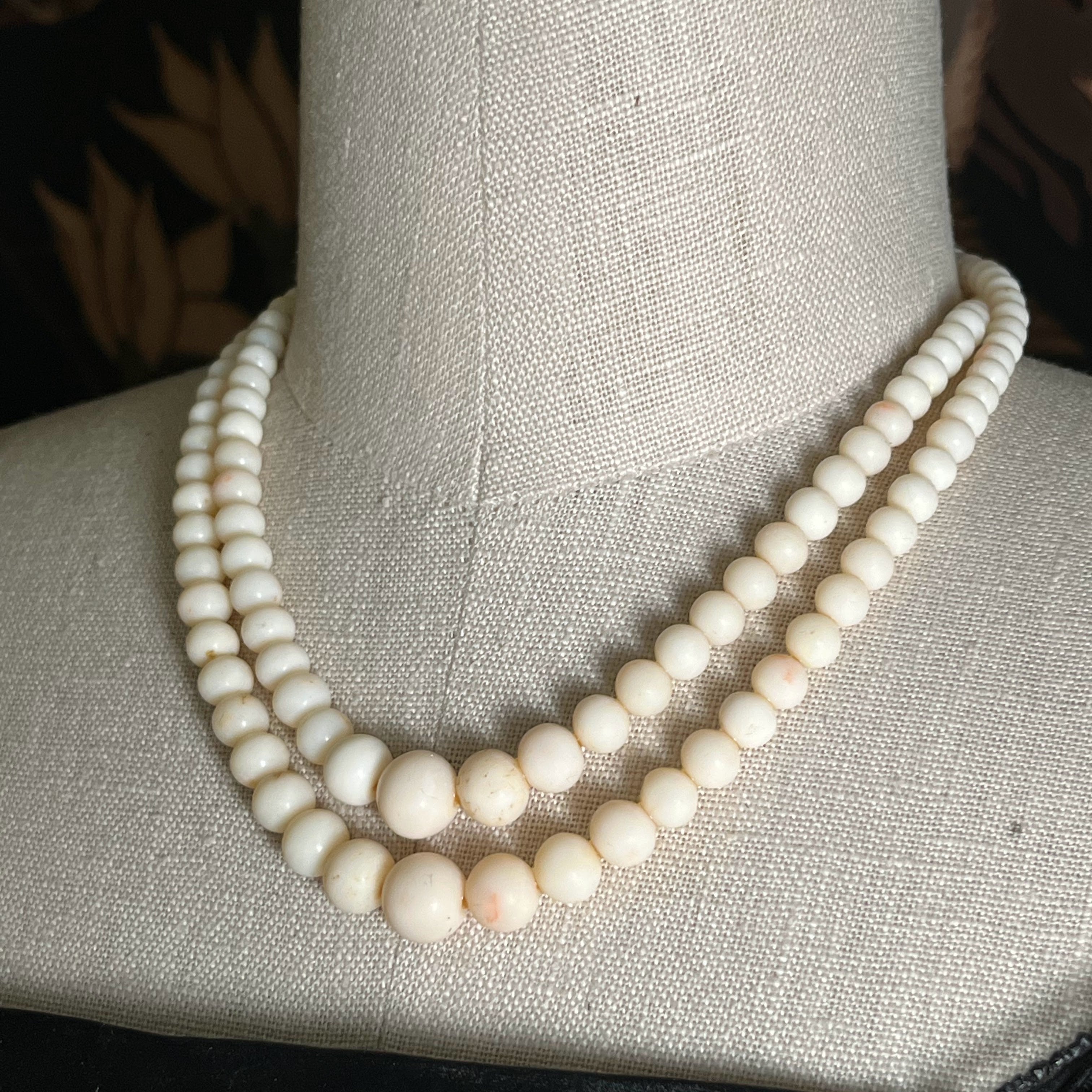 Late 19th-Early 20th c. Angel Skin Coral Bead Necklace