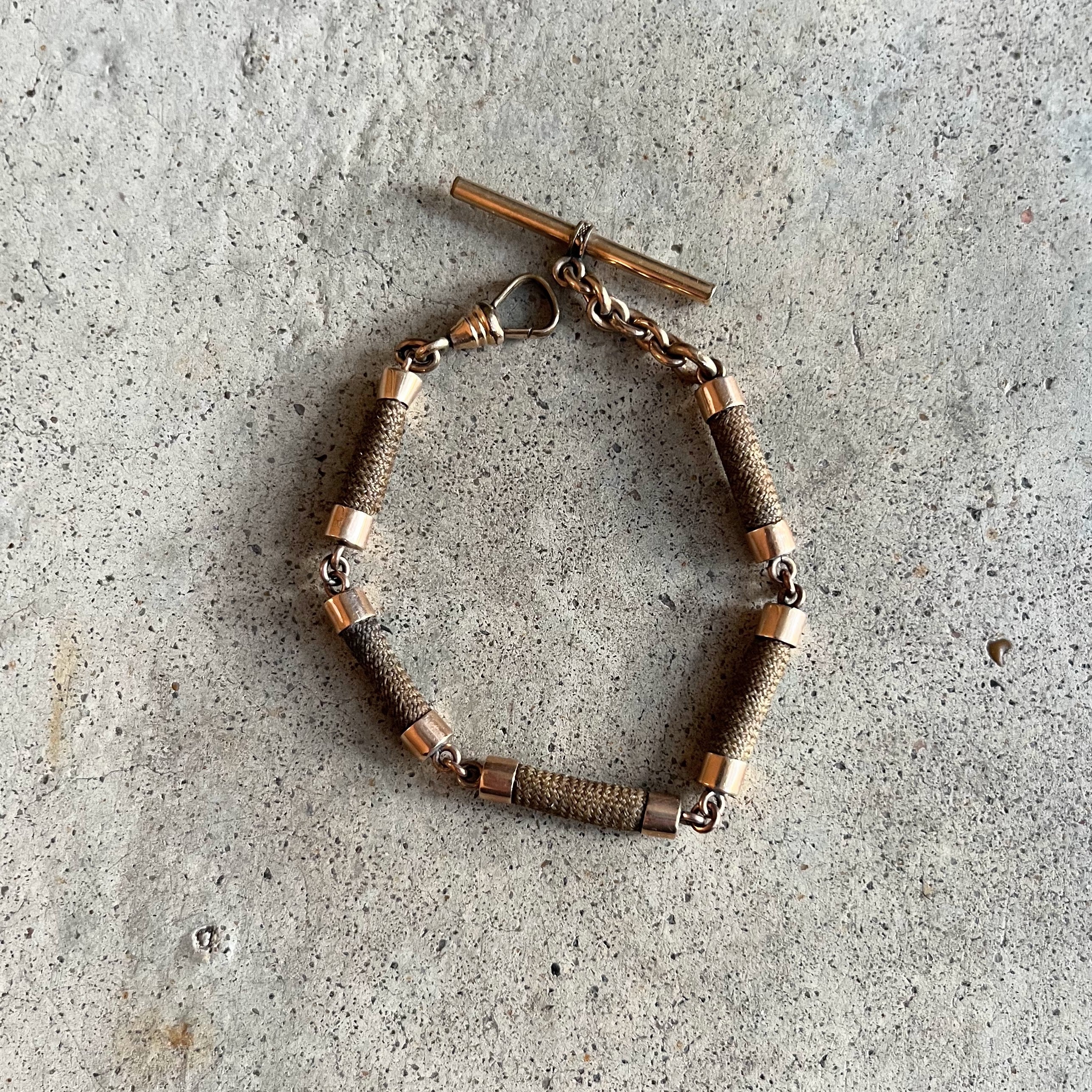 19th c. Hairwork Pocket Watch Chain or Bracelet