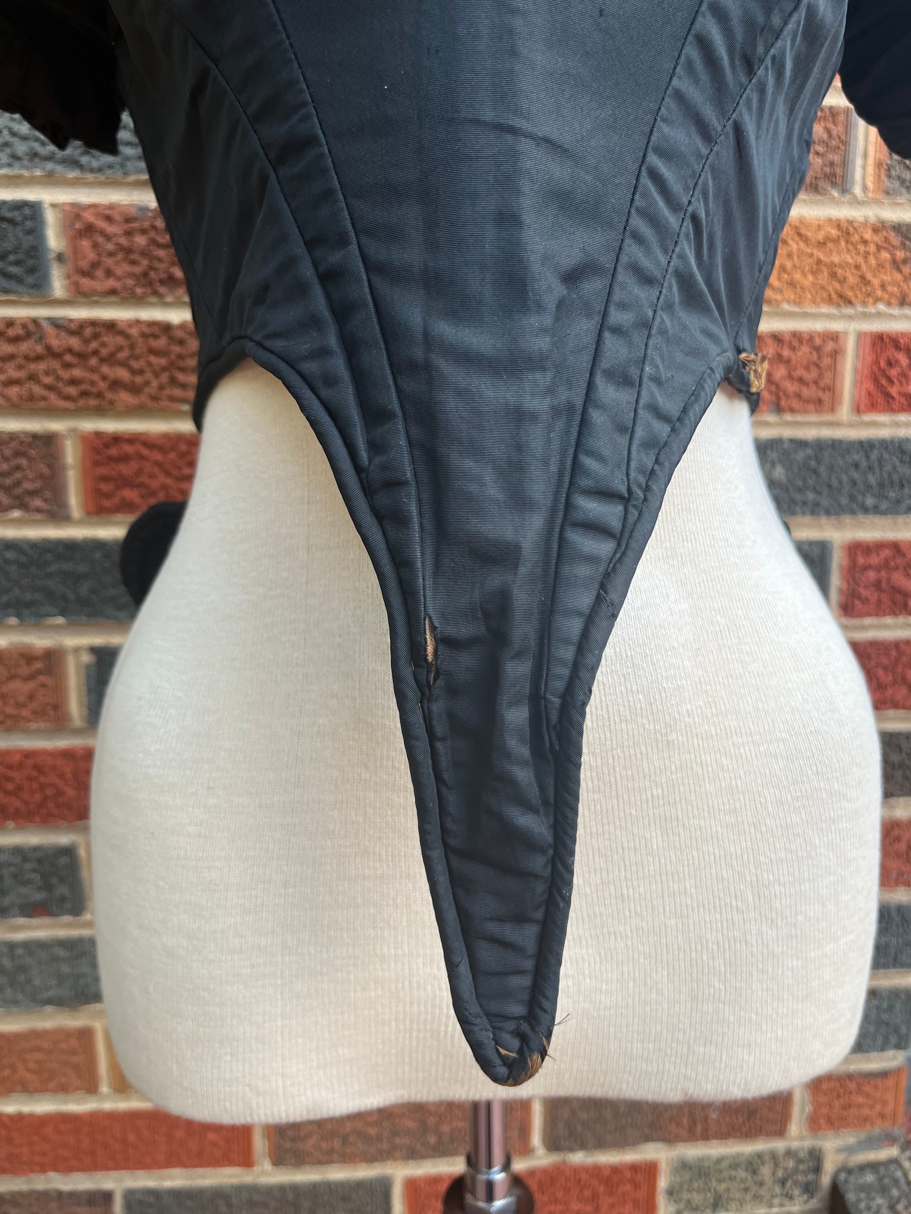 c. 1860s Black Silk Bodice