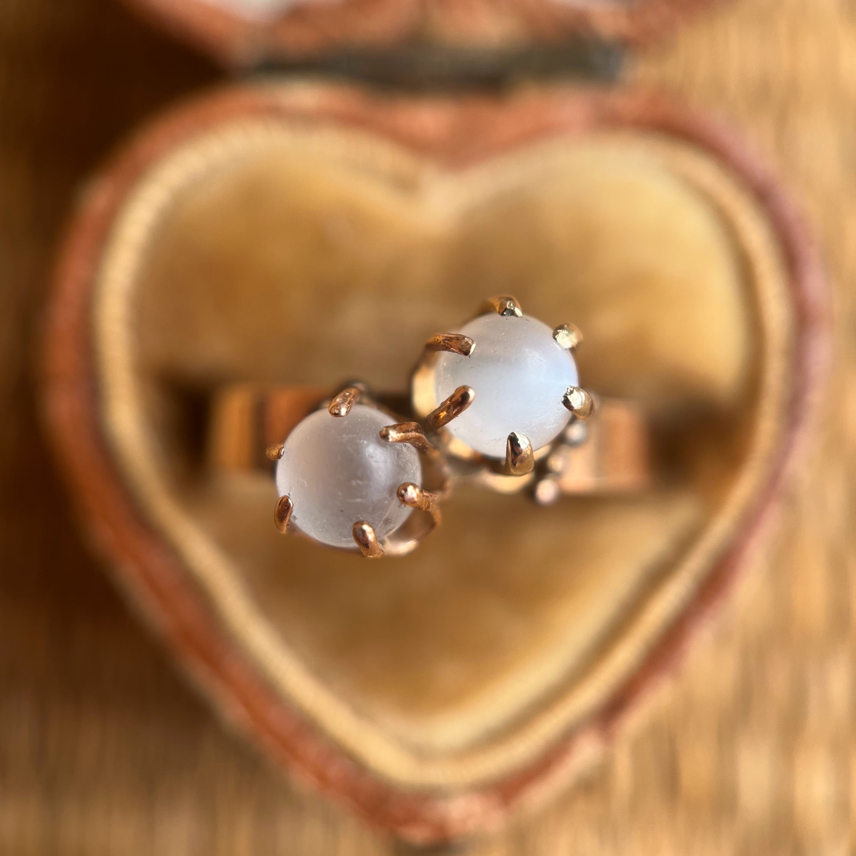c. 1890s-1900s 10k Gold Toi et Moi Moonstone Ring