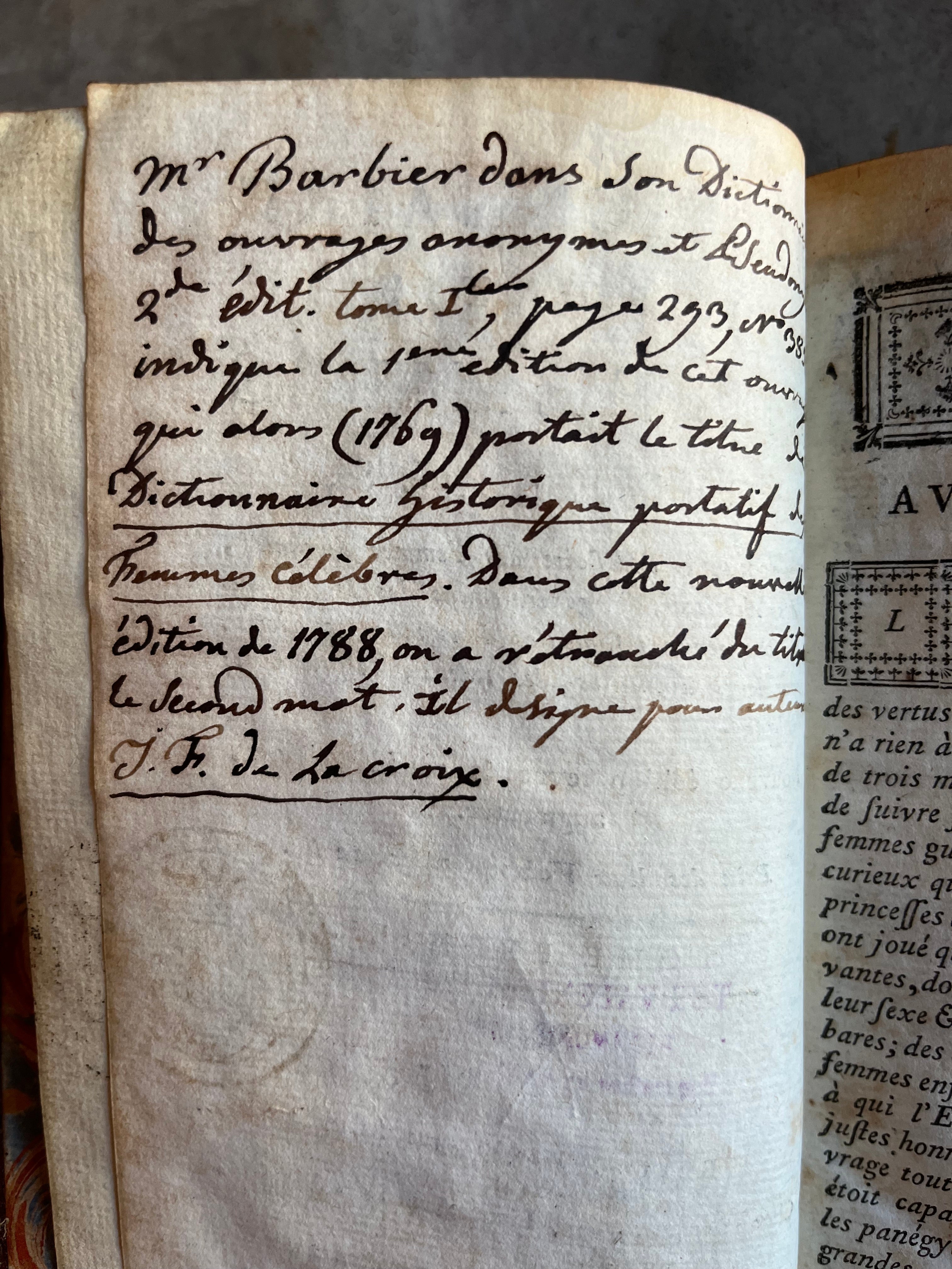 RESERVED | Dictionaire des Femmes Celebres 1788 Two Volumes