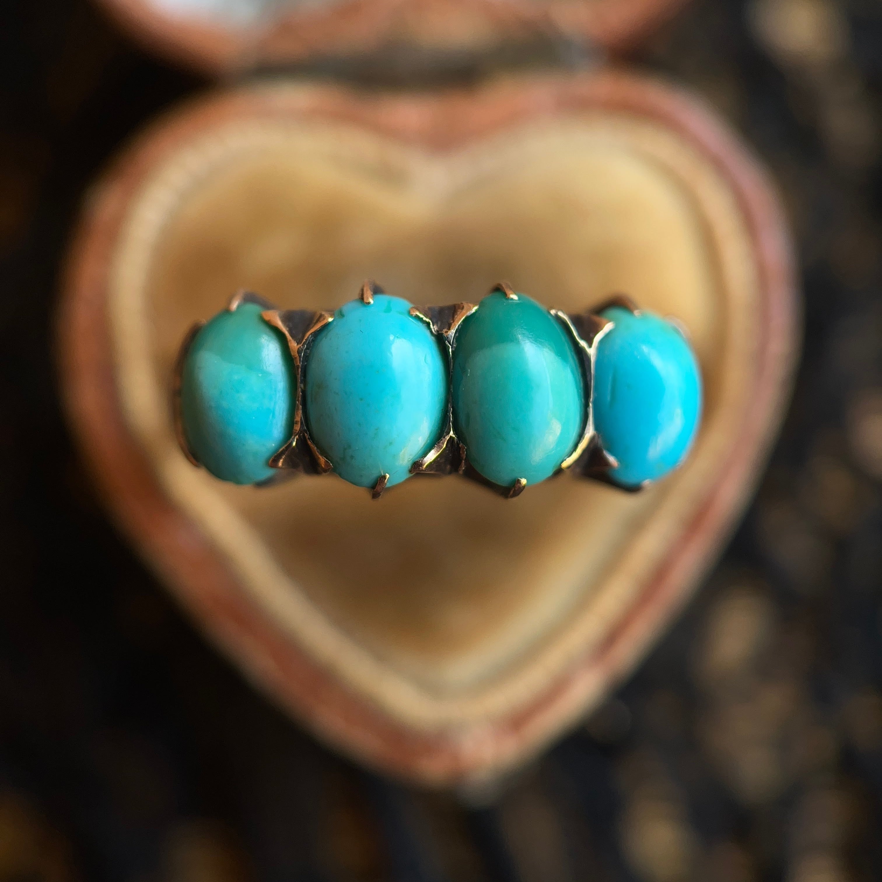 c. 1890s-1900s 10k Gold Turquoise Ring