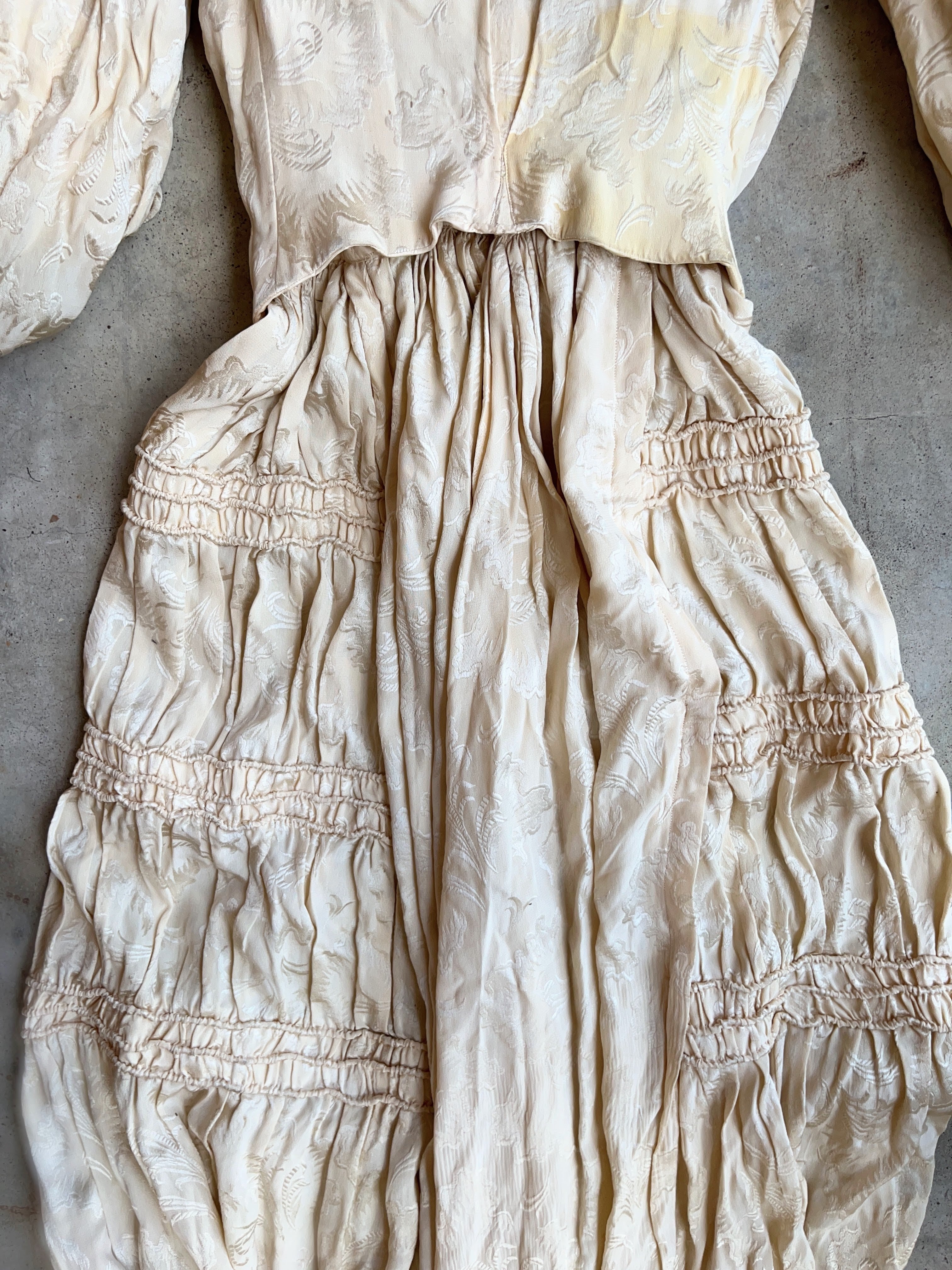 c. 1900s Cream Silk Dress