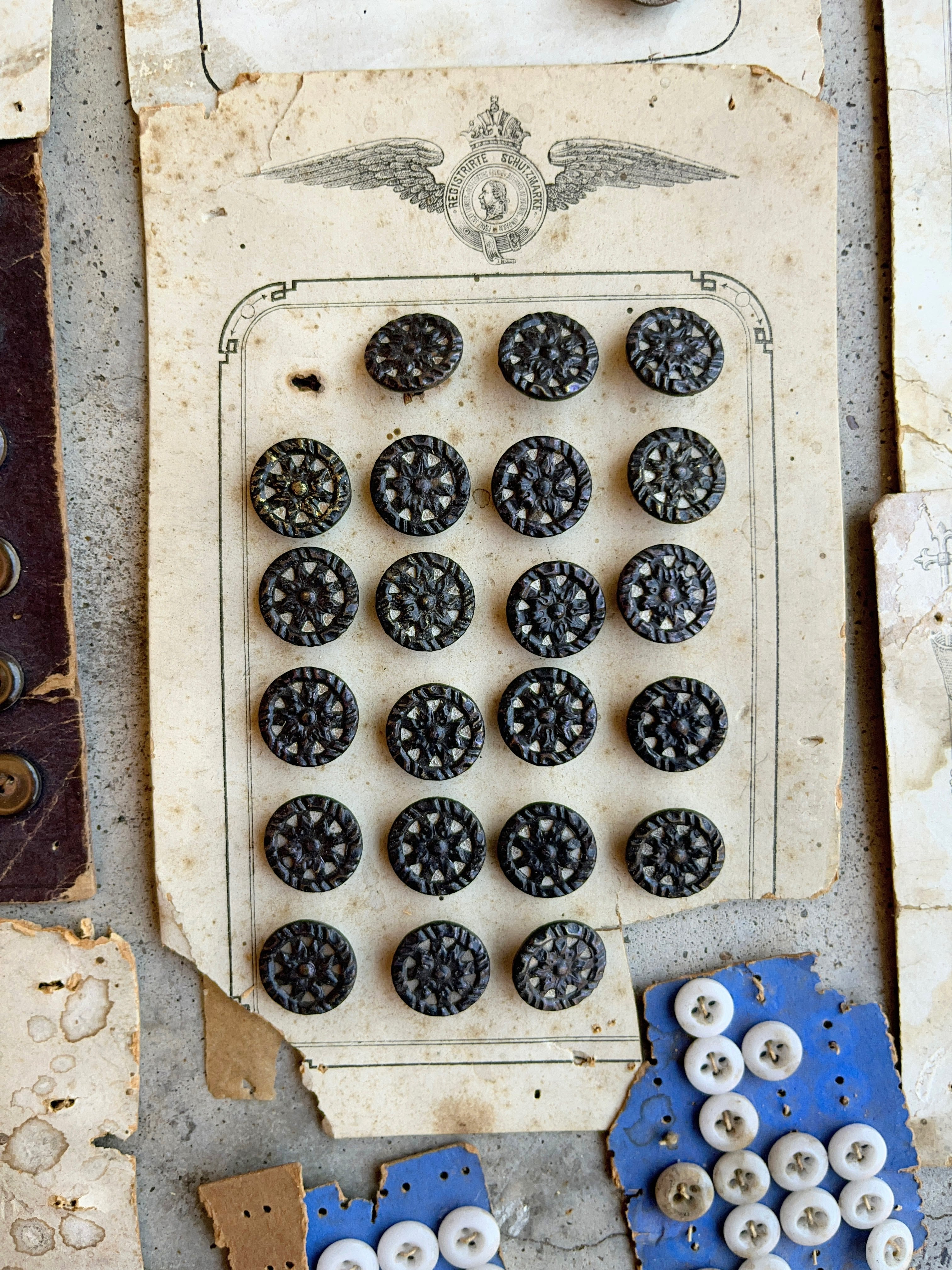 Large Lot of Antique Buttons + Notions 500+ Pcs