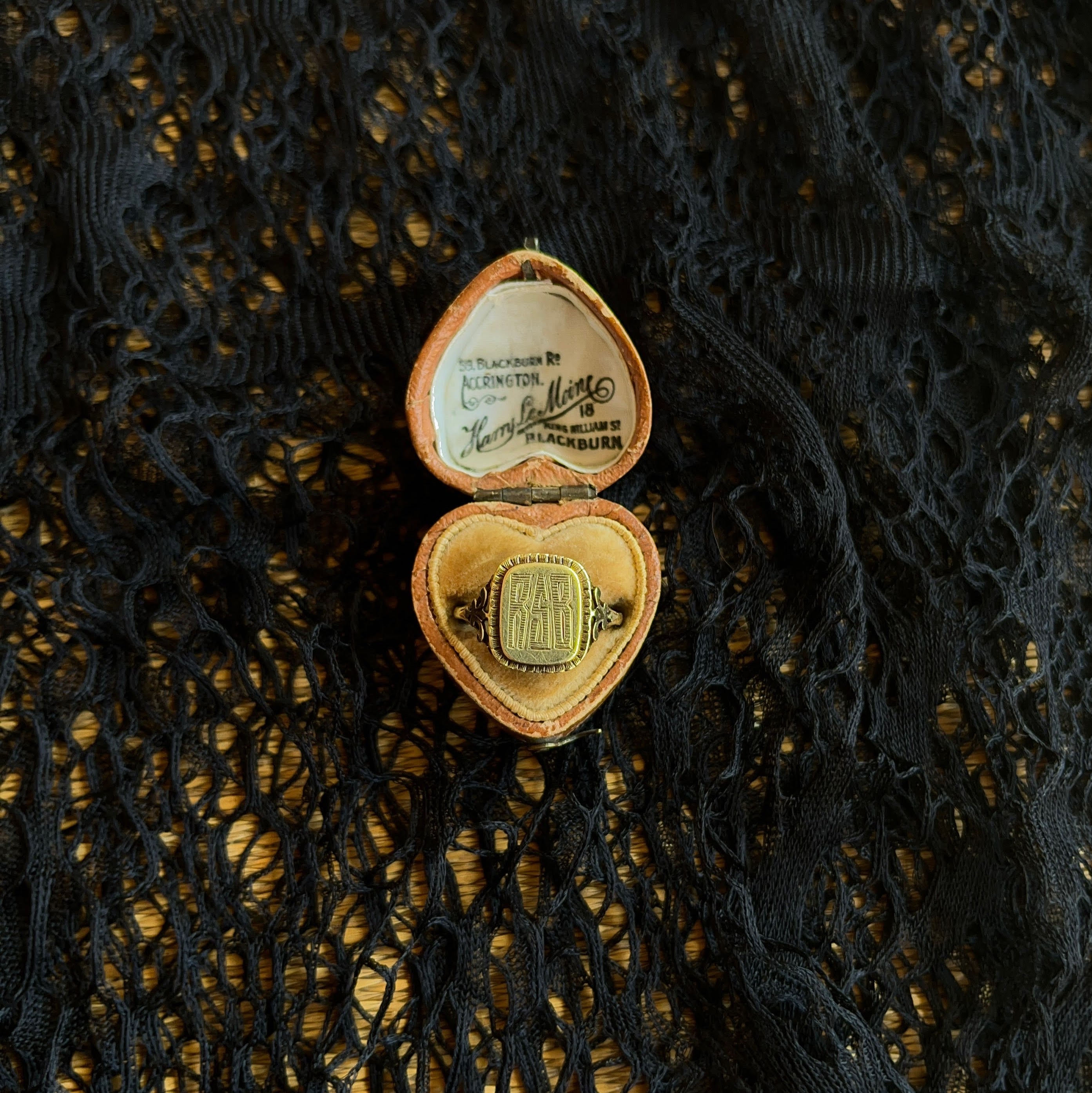 c. 1930s 14k Gold Signet Ring "RSB"