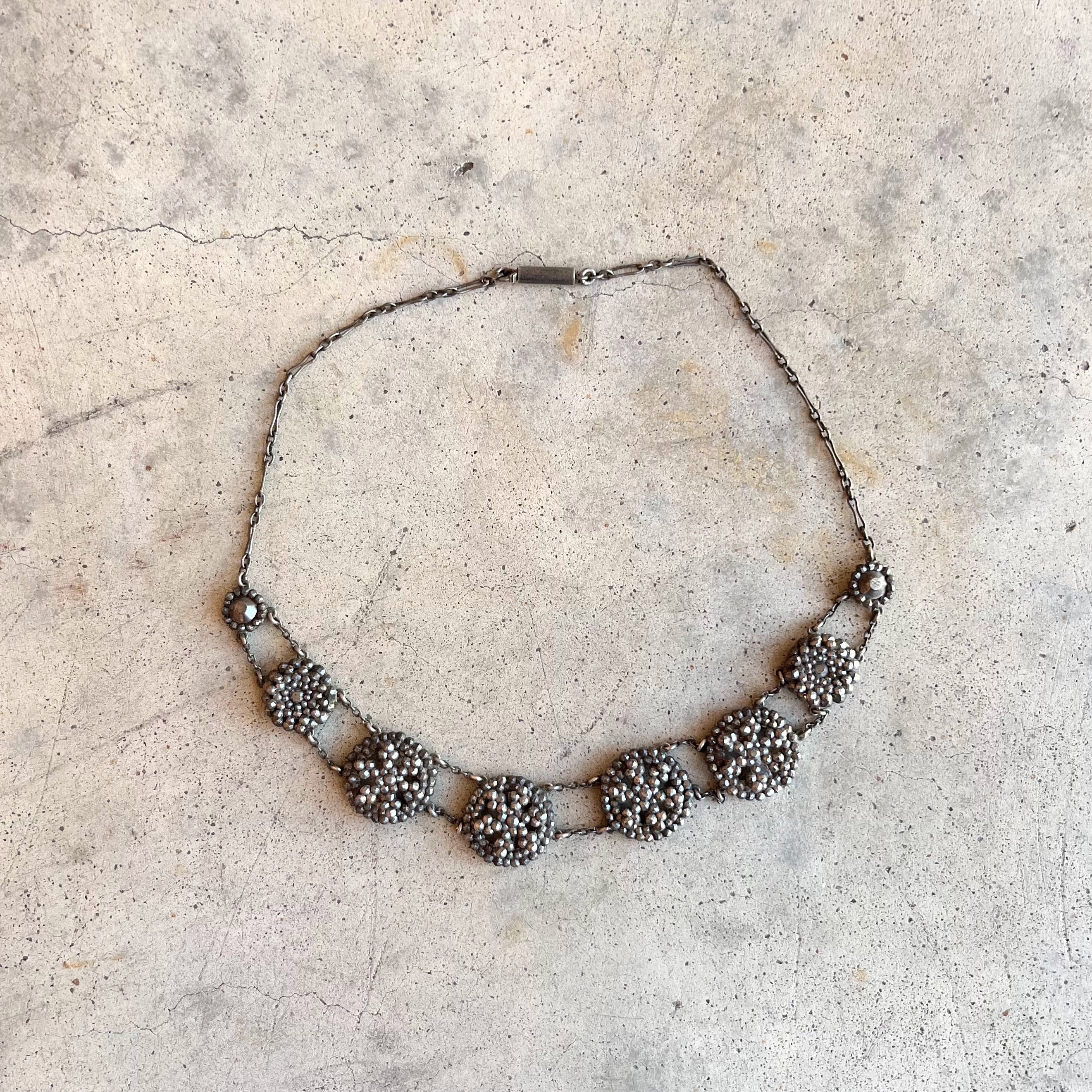 19th c. Cut Steel Choker Necklace