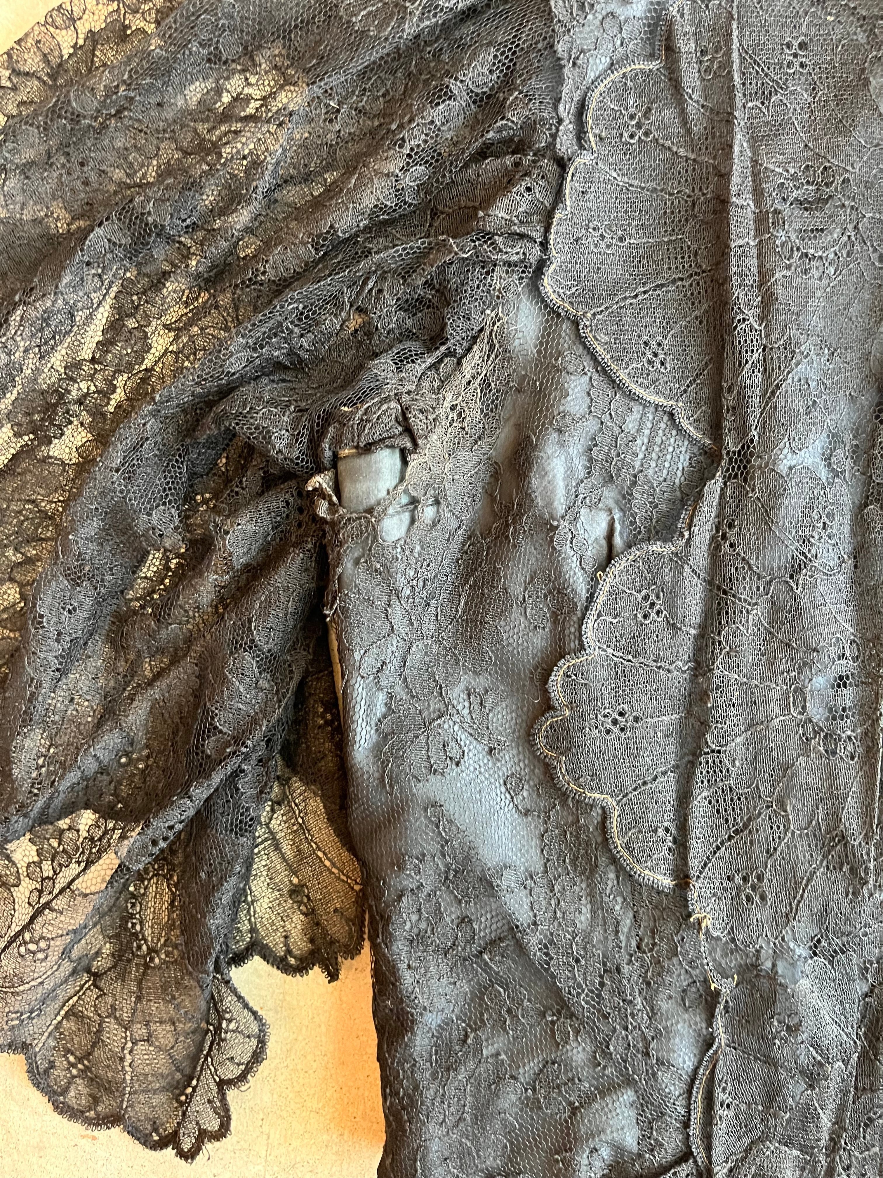 c. 1890s Black Lace Bodice