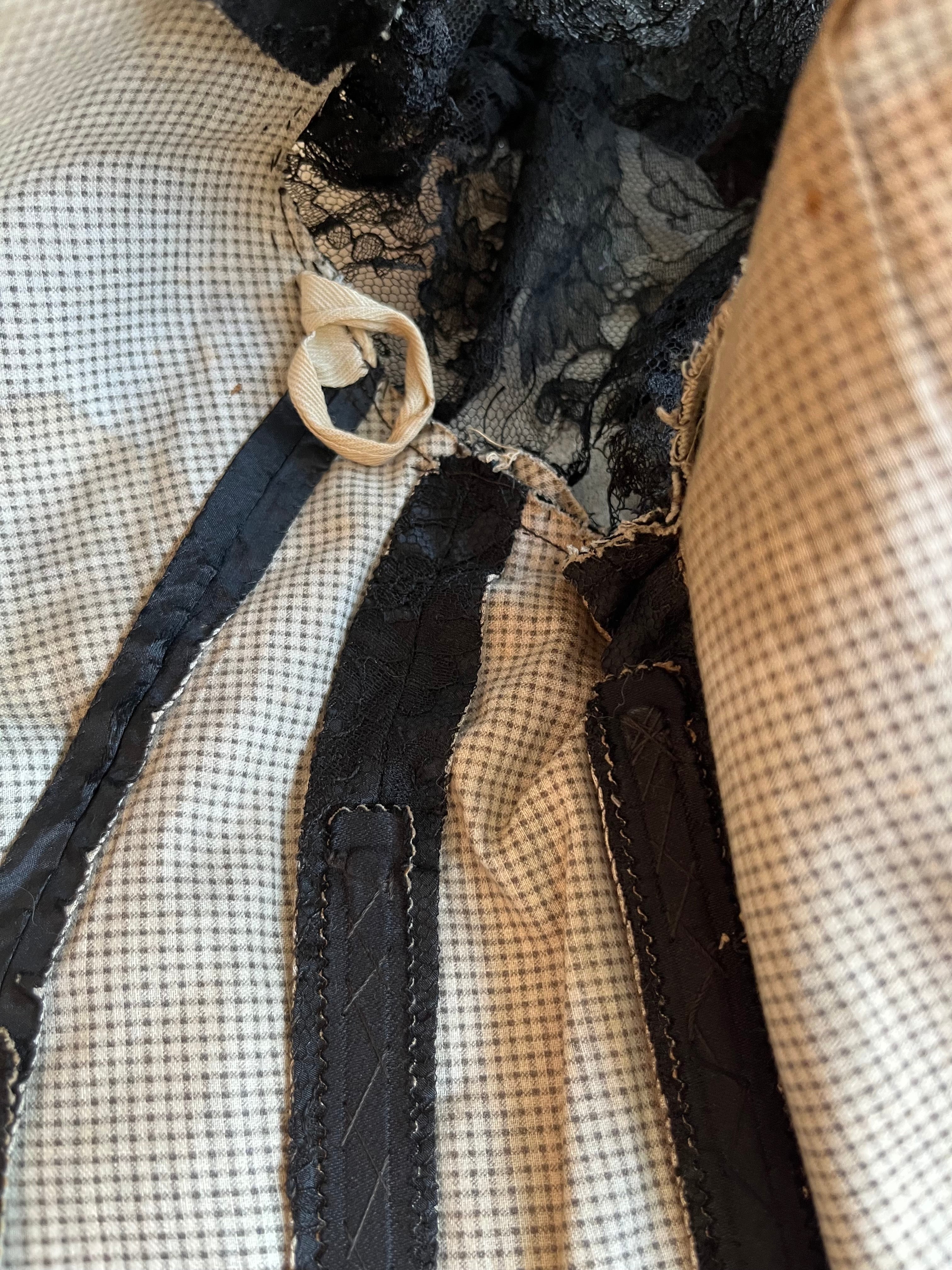 c. 1890s Black Lace Bodice