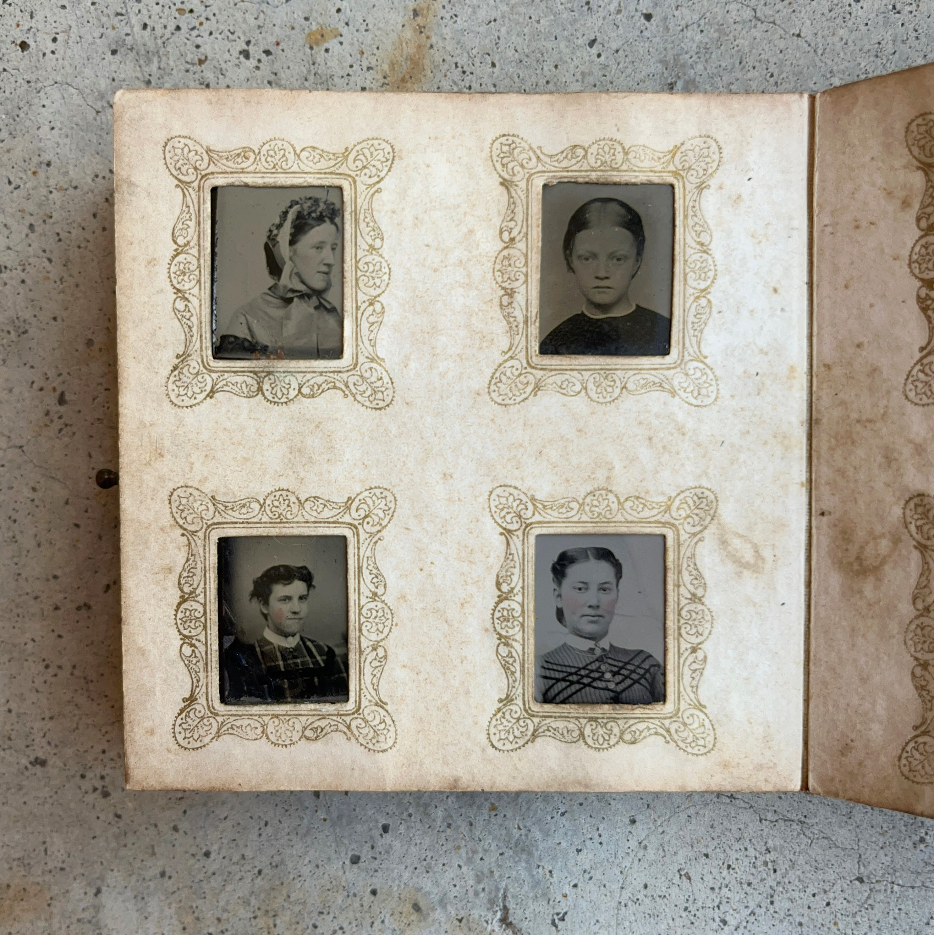c. 1860s Miniature Gem Tintype Photo Album