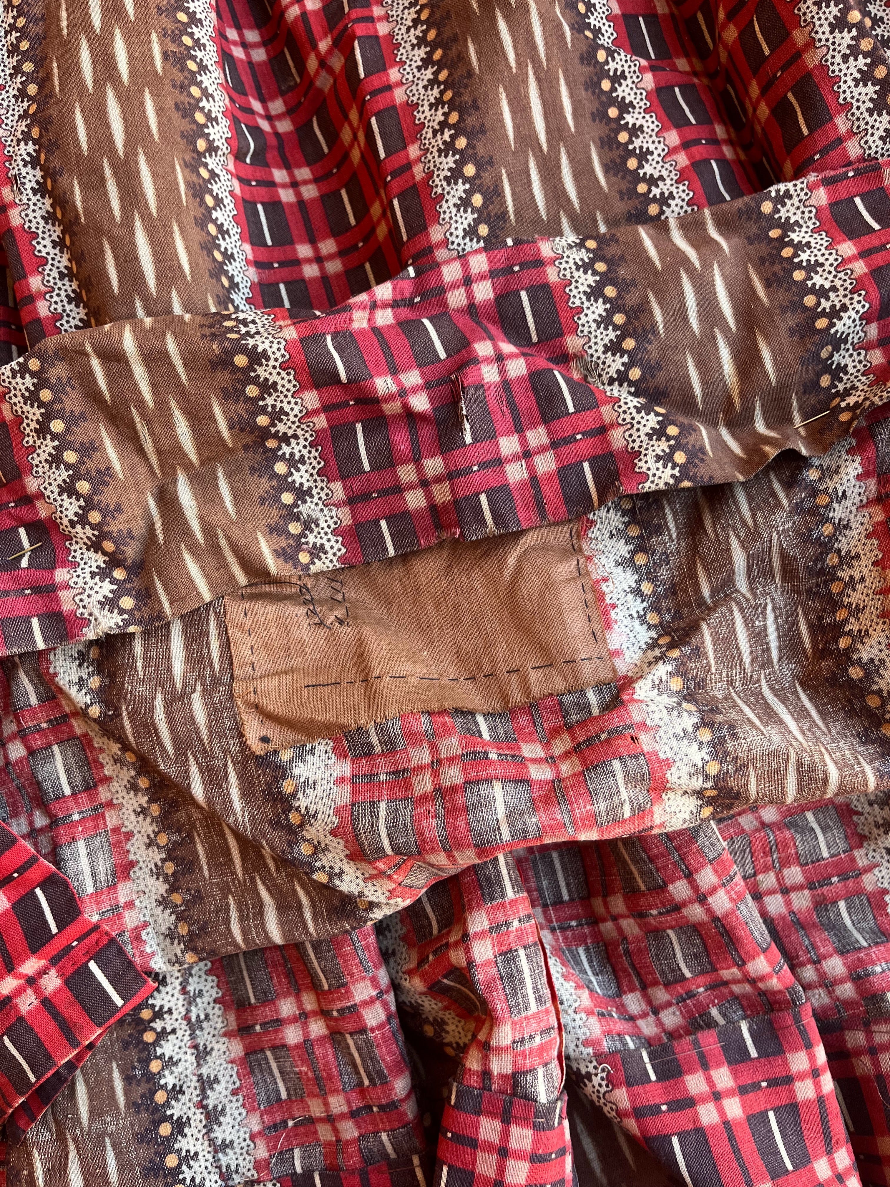 c. 1850s-1860s Wool Challis Dress