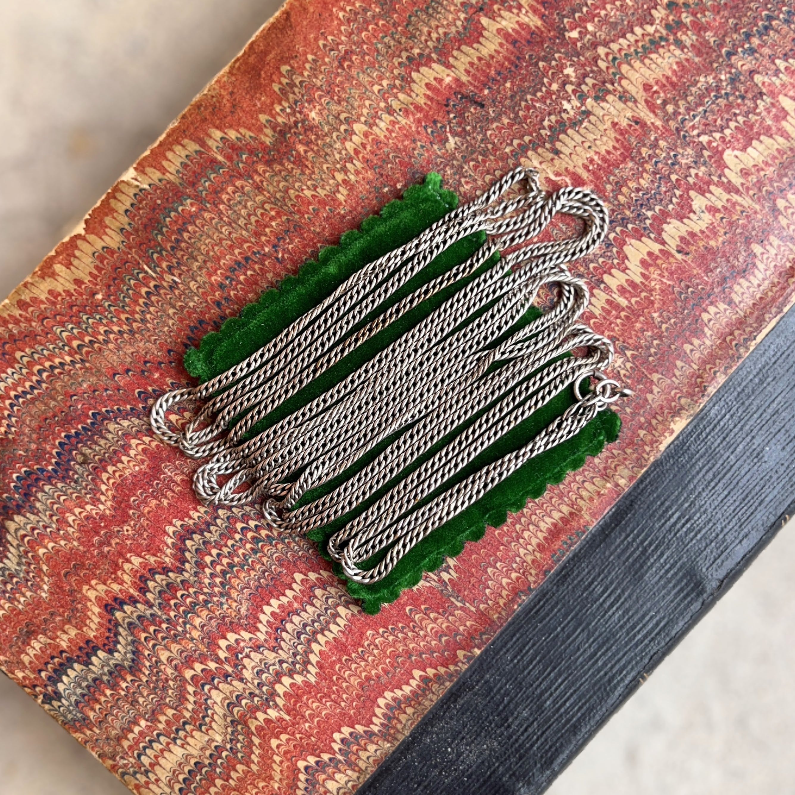 RESERVED | c. 1890s-1900s Sterling Silver Long Guard Chain