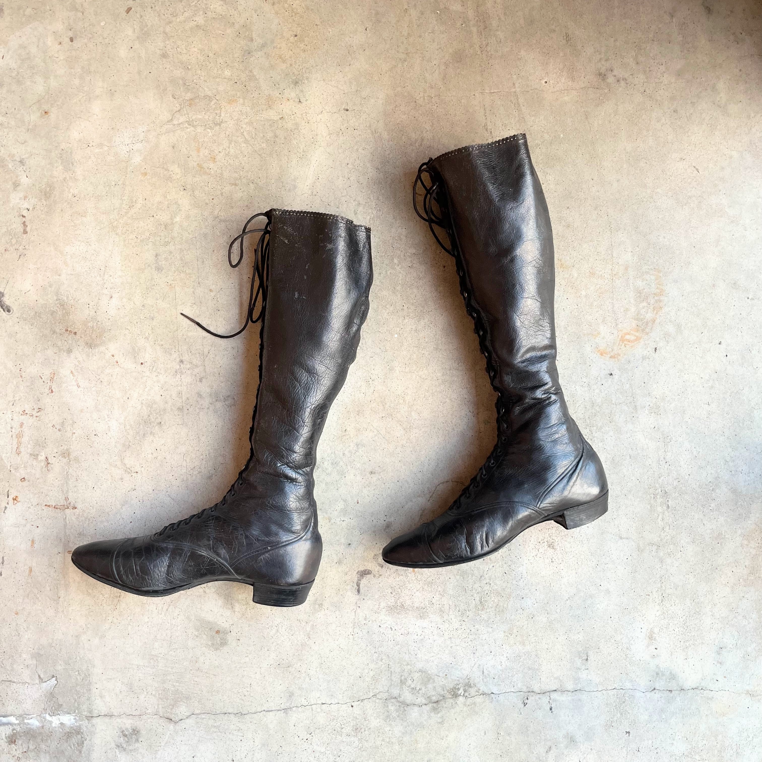 c. 1890s-1900s Cycling Boots