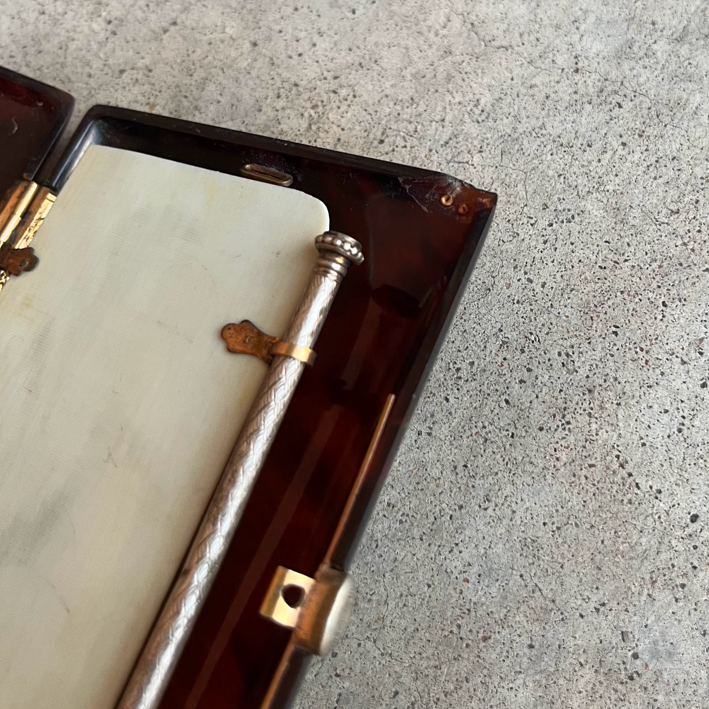 Mid-19th c. Faux Tortoise Shell Aide-Memoire Pocket Book