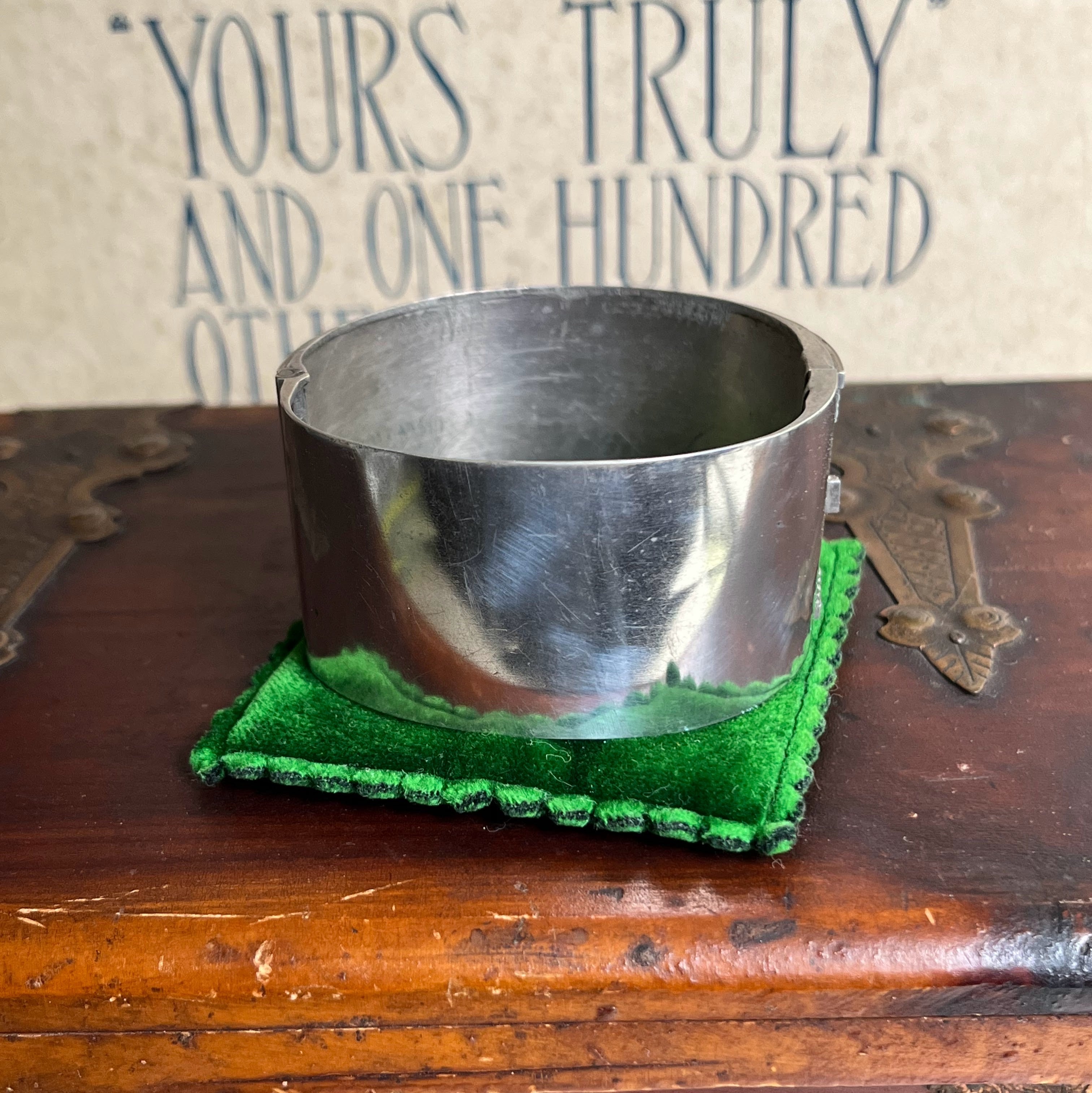 c. 1880s Wide Engraved Silver Cuff Bracelet