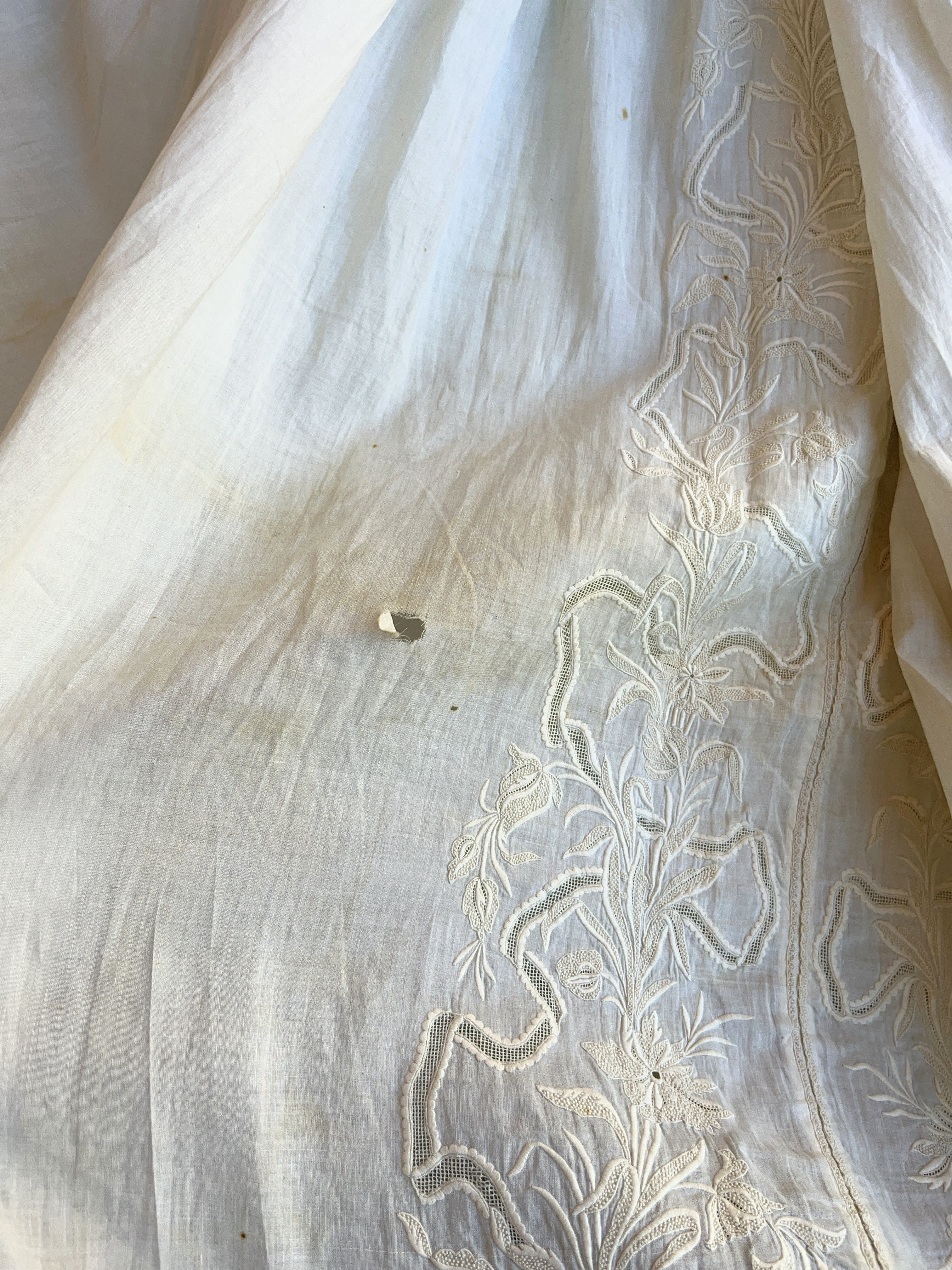 c. 1850s-1860s White Cotton Dress