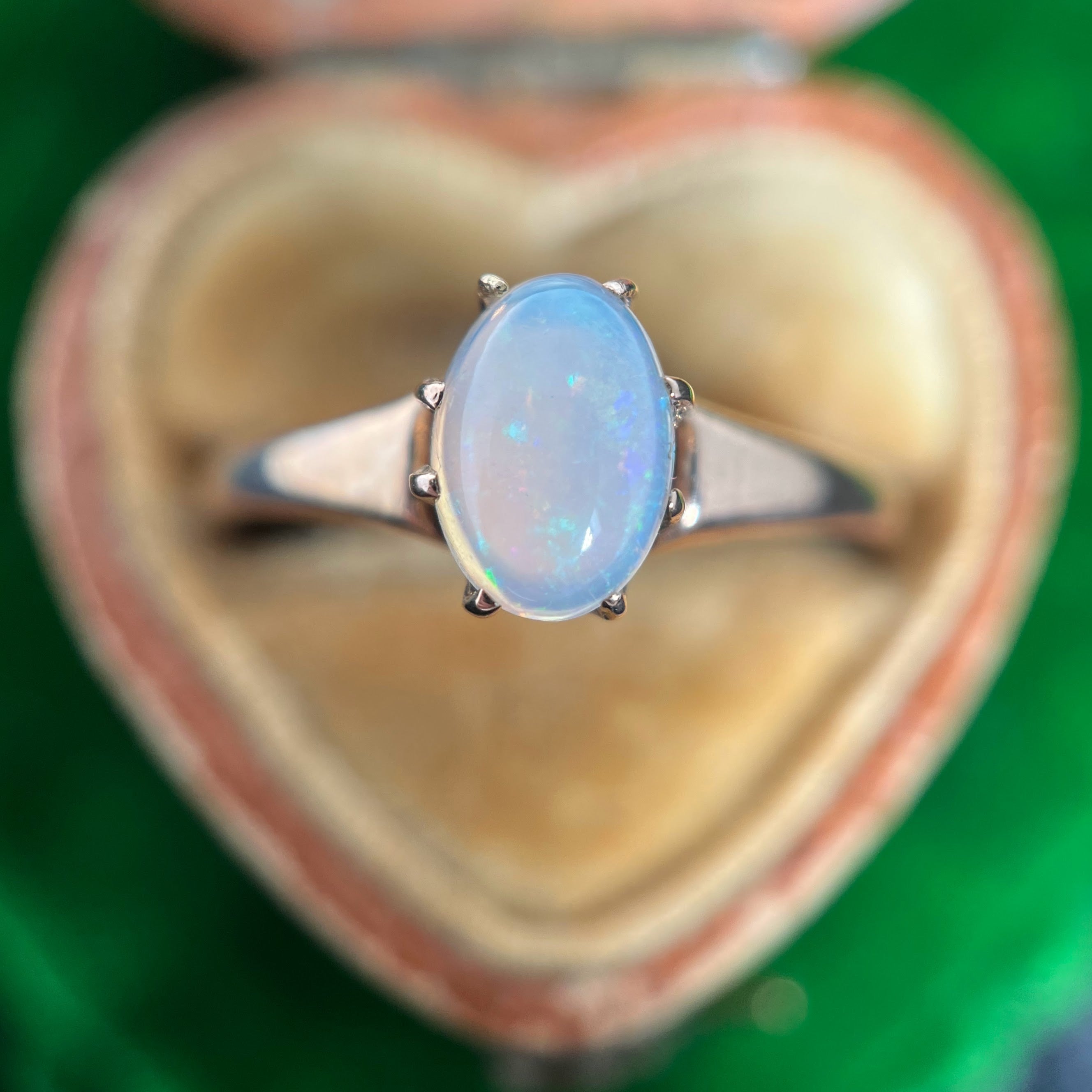 Late 19th c. 10k Gold Opal Ring | Engraved &