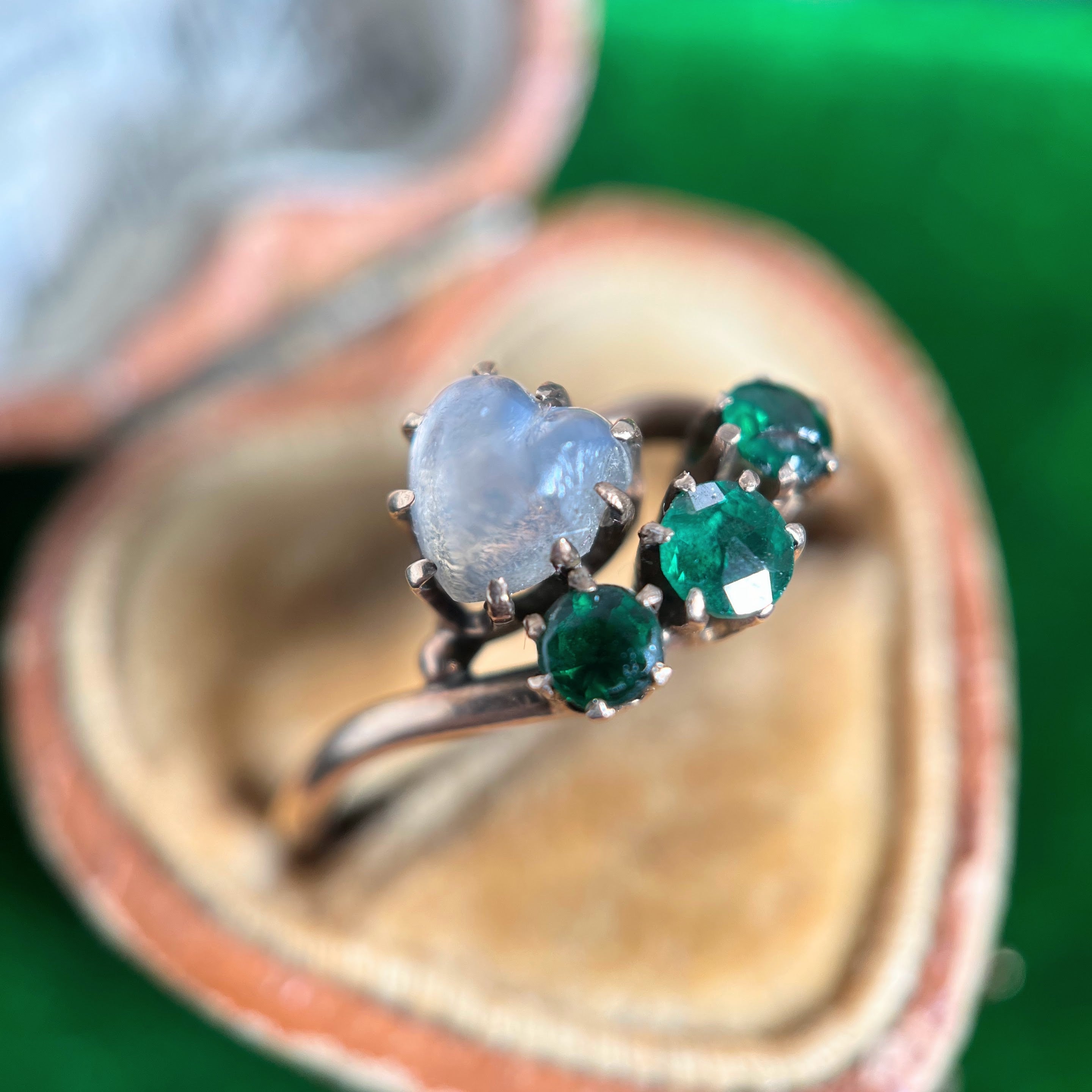 10k Gold Moonstone Heart Ring | As Is