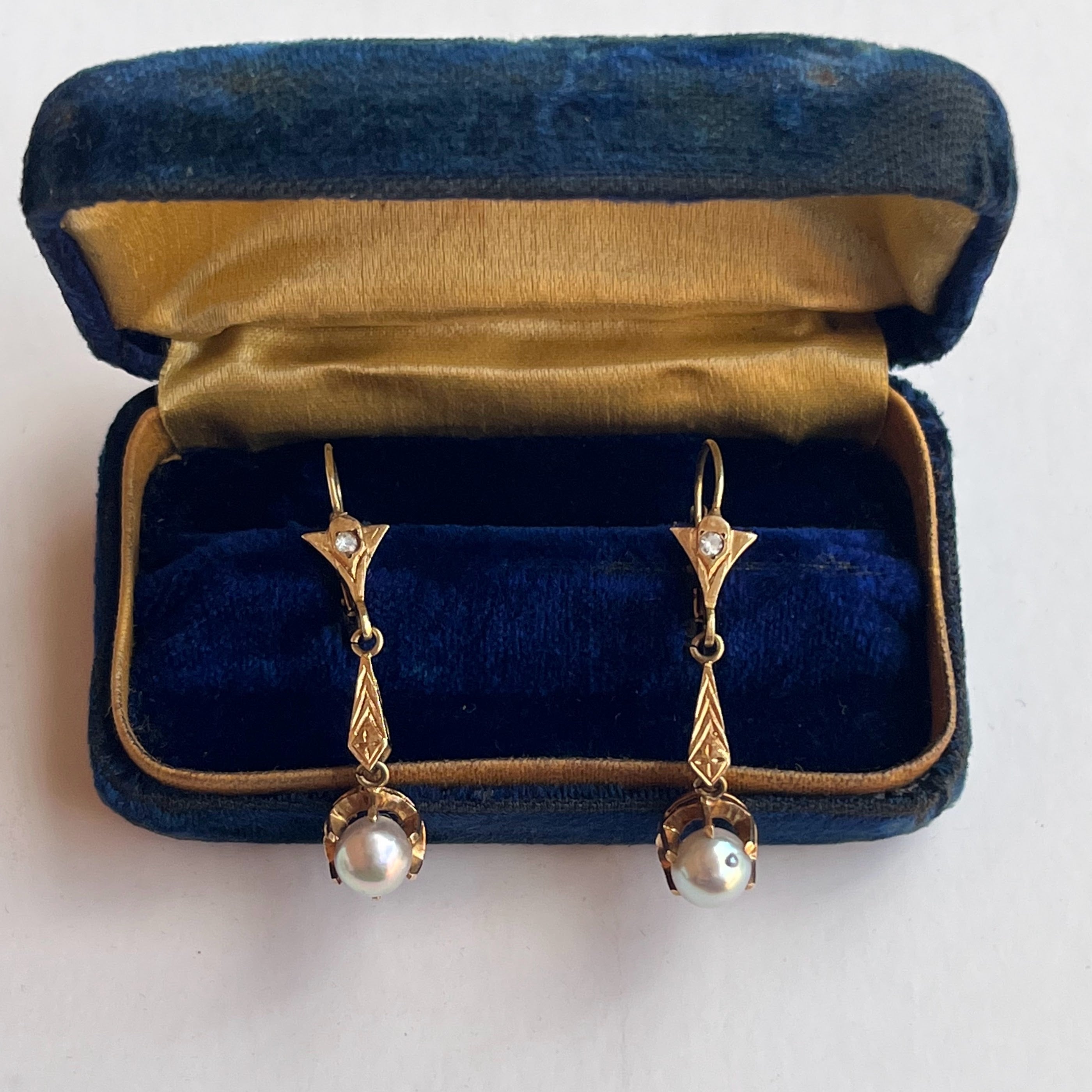 Early 20th c. 14k Gold Vermeil Earrings