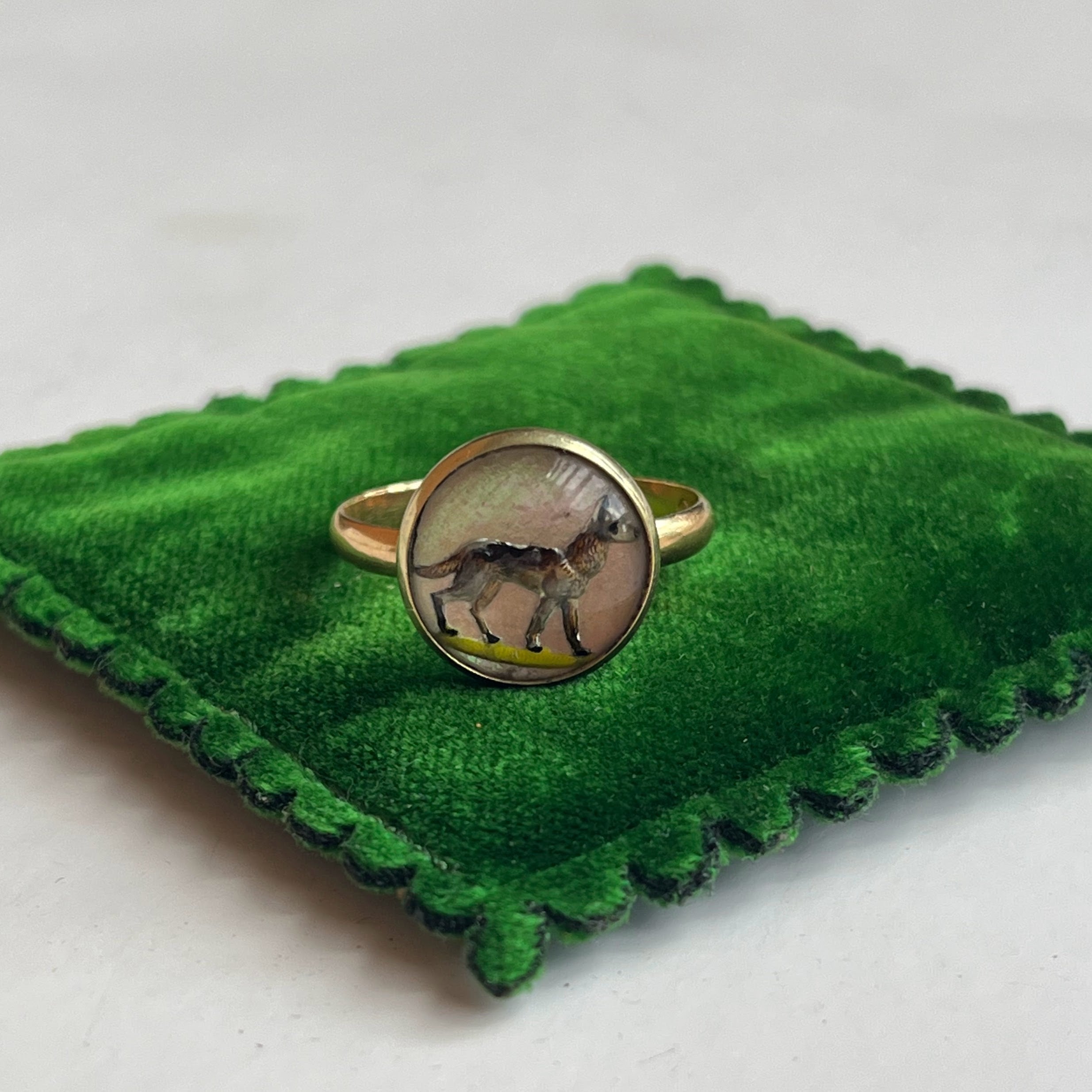 14k Gold Essex Crystal Dog Conversion Ring