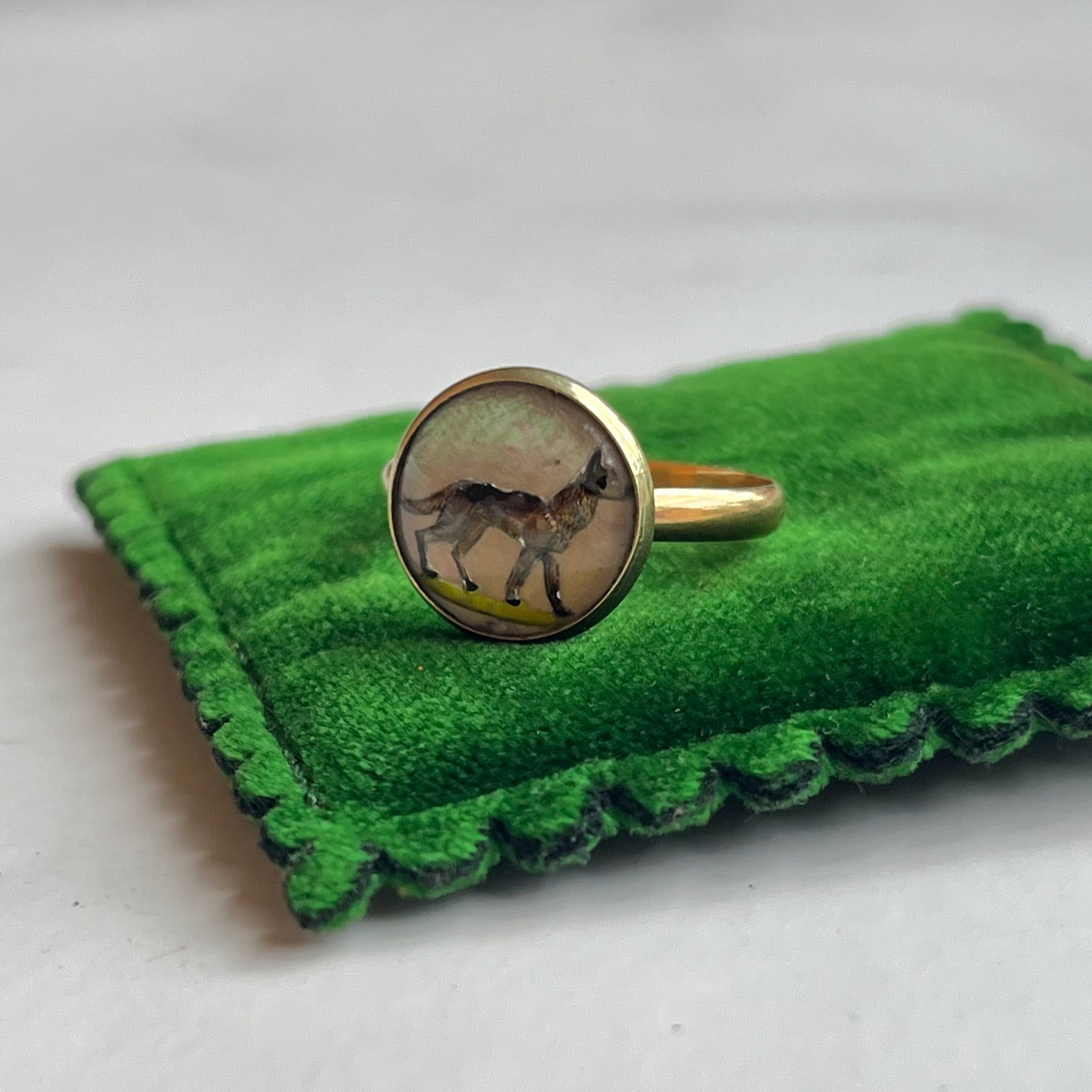 14k Gold Essex Crystal Dog Conversion Ring
