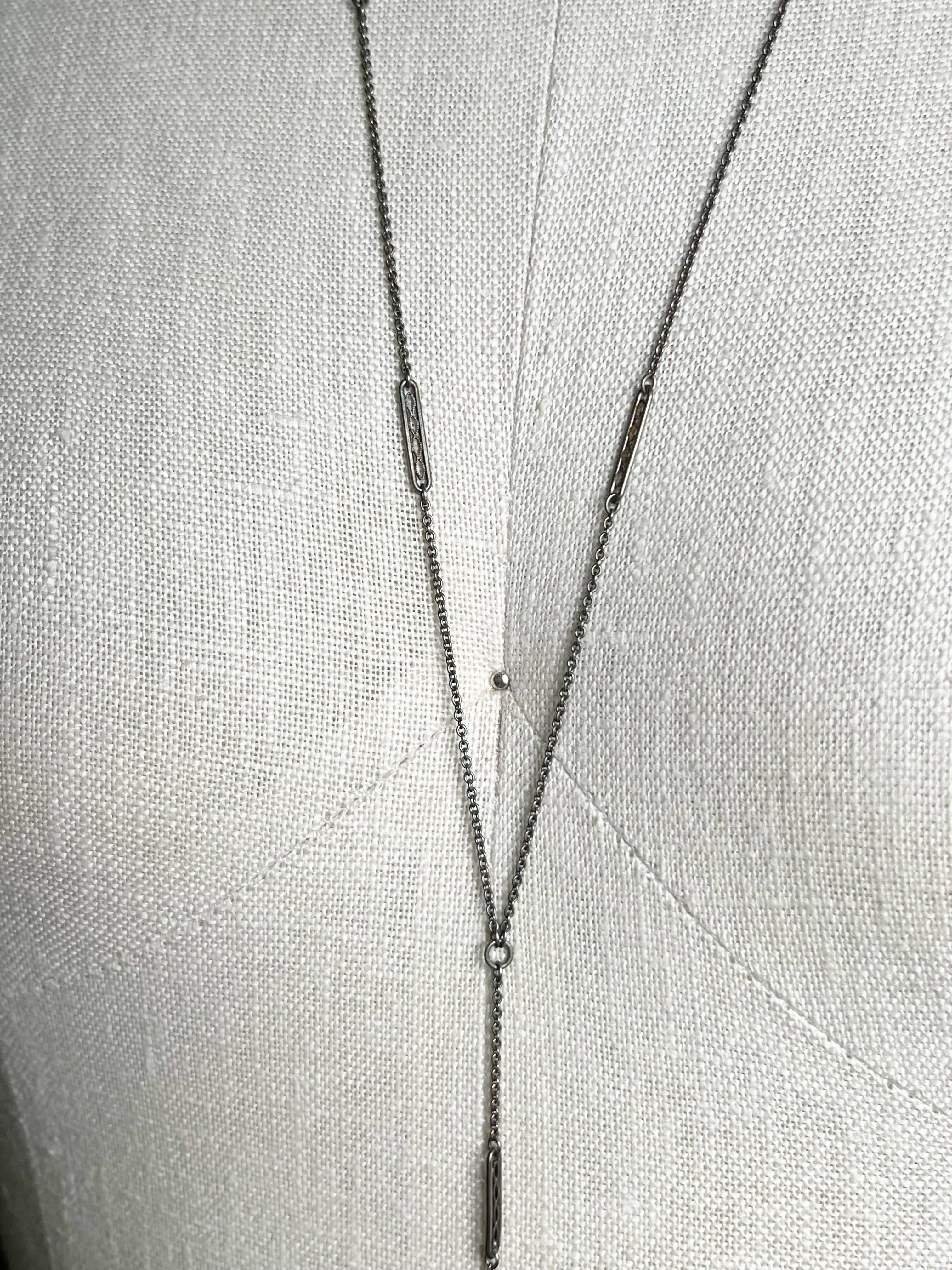c. 1910s-1920s Sterling Silver Lorgnette + Chain