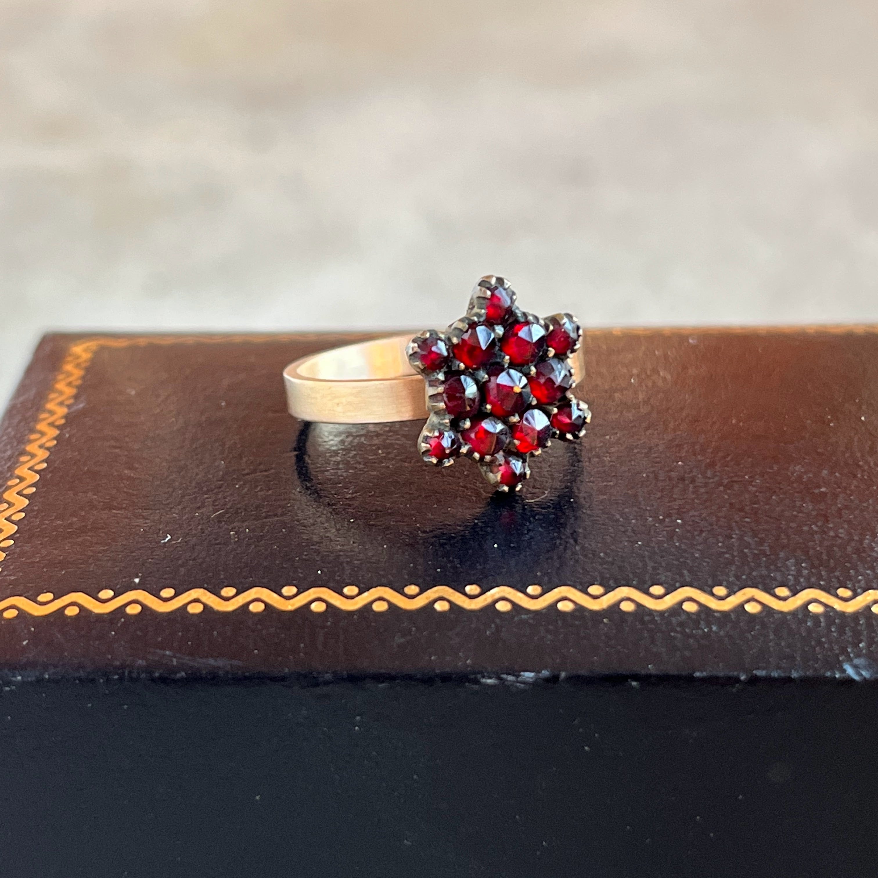 Late 19th c. 10k Gold Garnet Star Conversion Ring