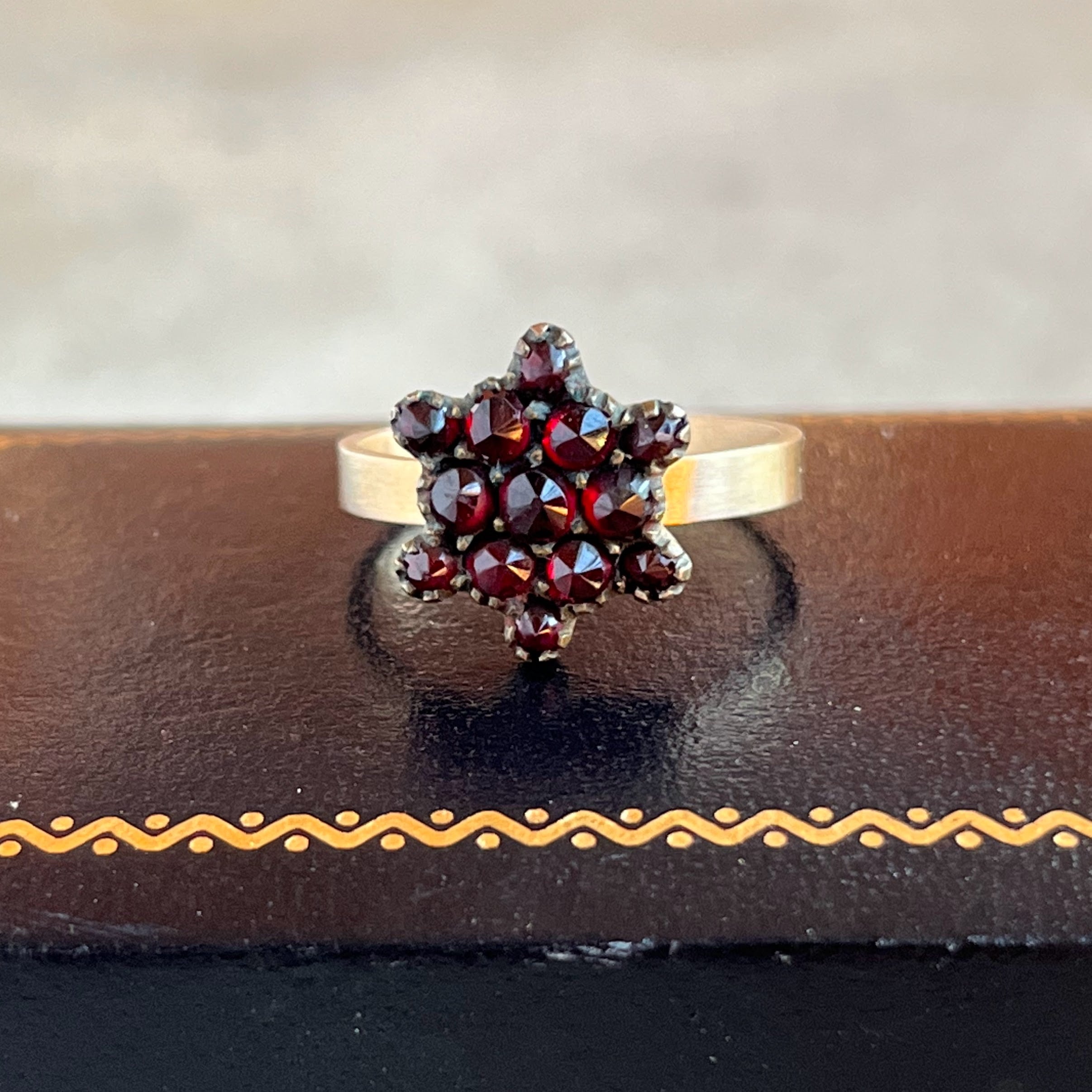 Late 19th c. 10k Gold Garnet Star Conversion Ring