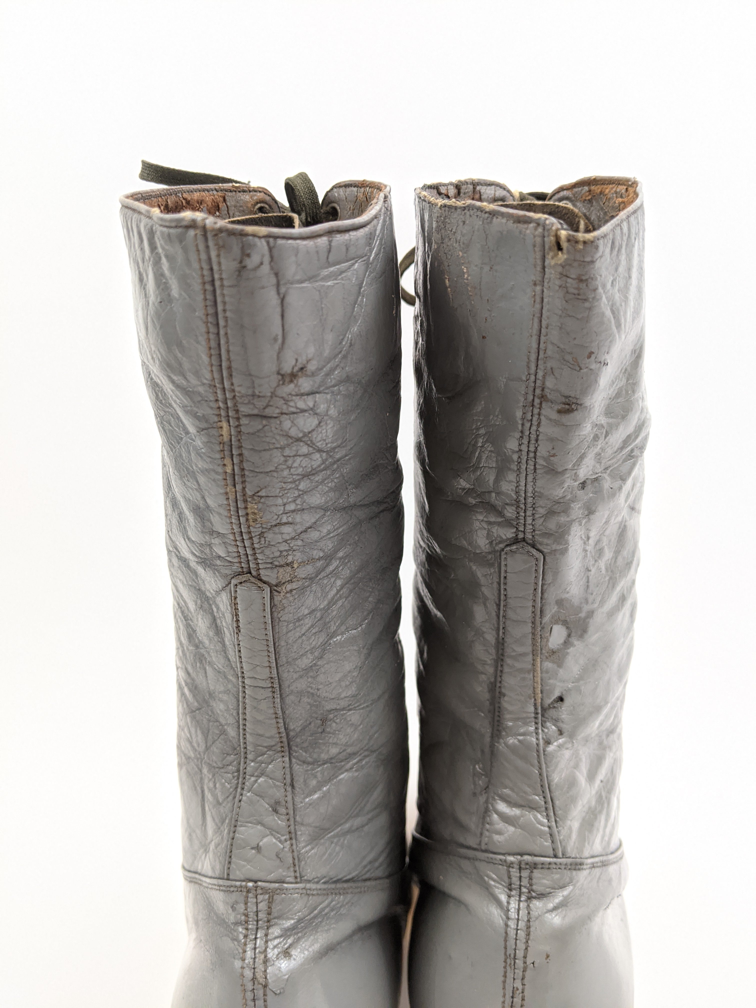 1920s Grey Lace Up Louis Heel Boots | Approx Size 7