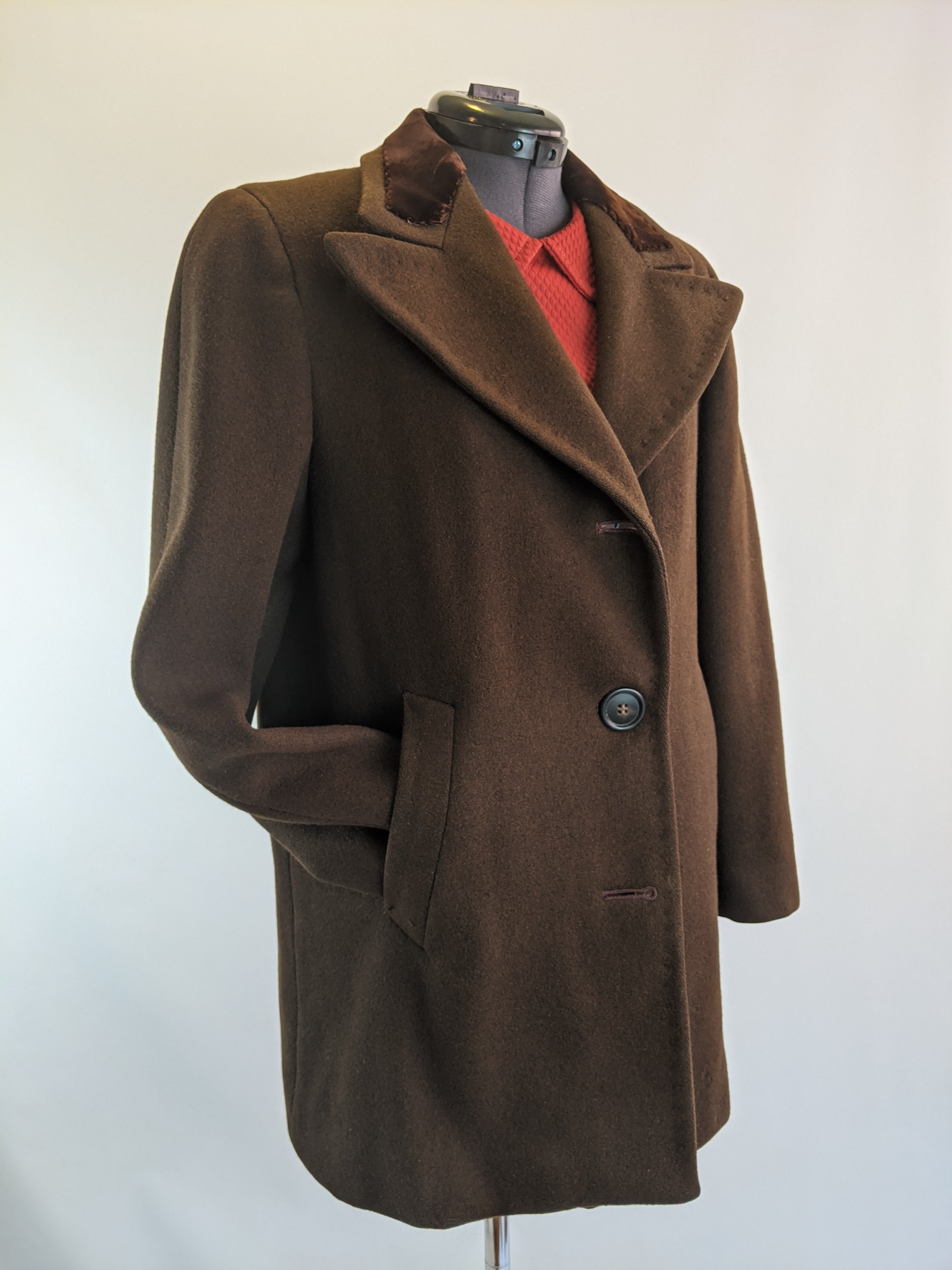 1940s Chocolate Brown Wool Coat